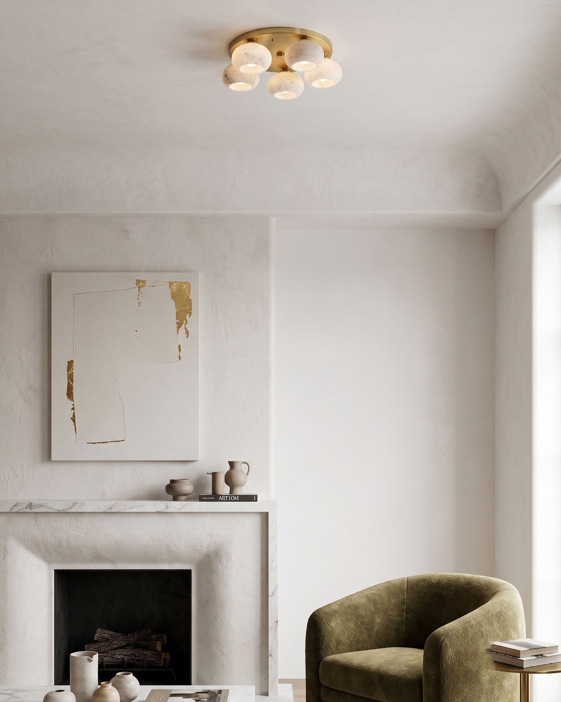 Bria Alabaster Semi-Flush Mount