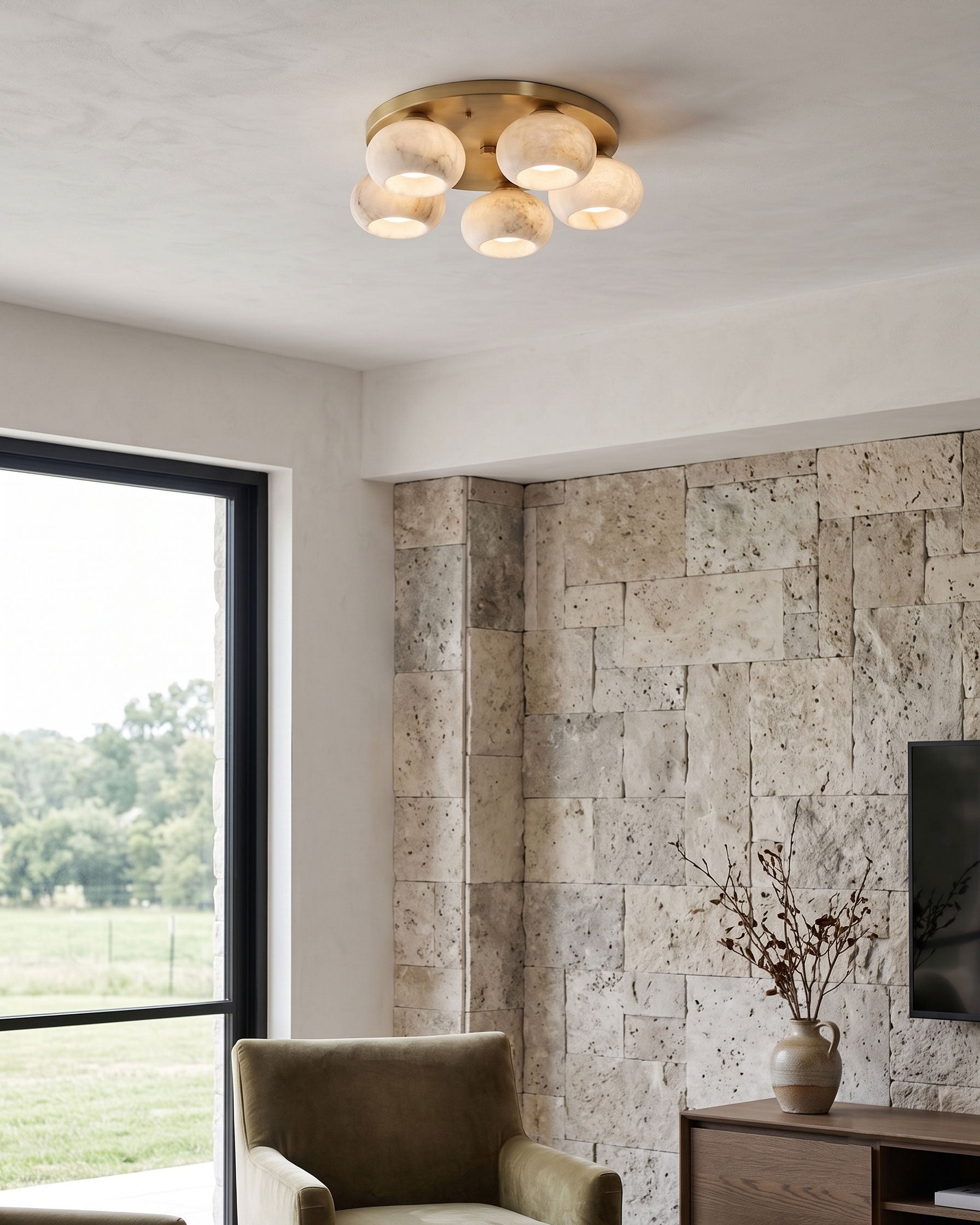 Bria Alabaster Semi-Flush Mount