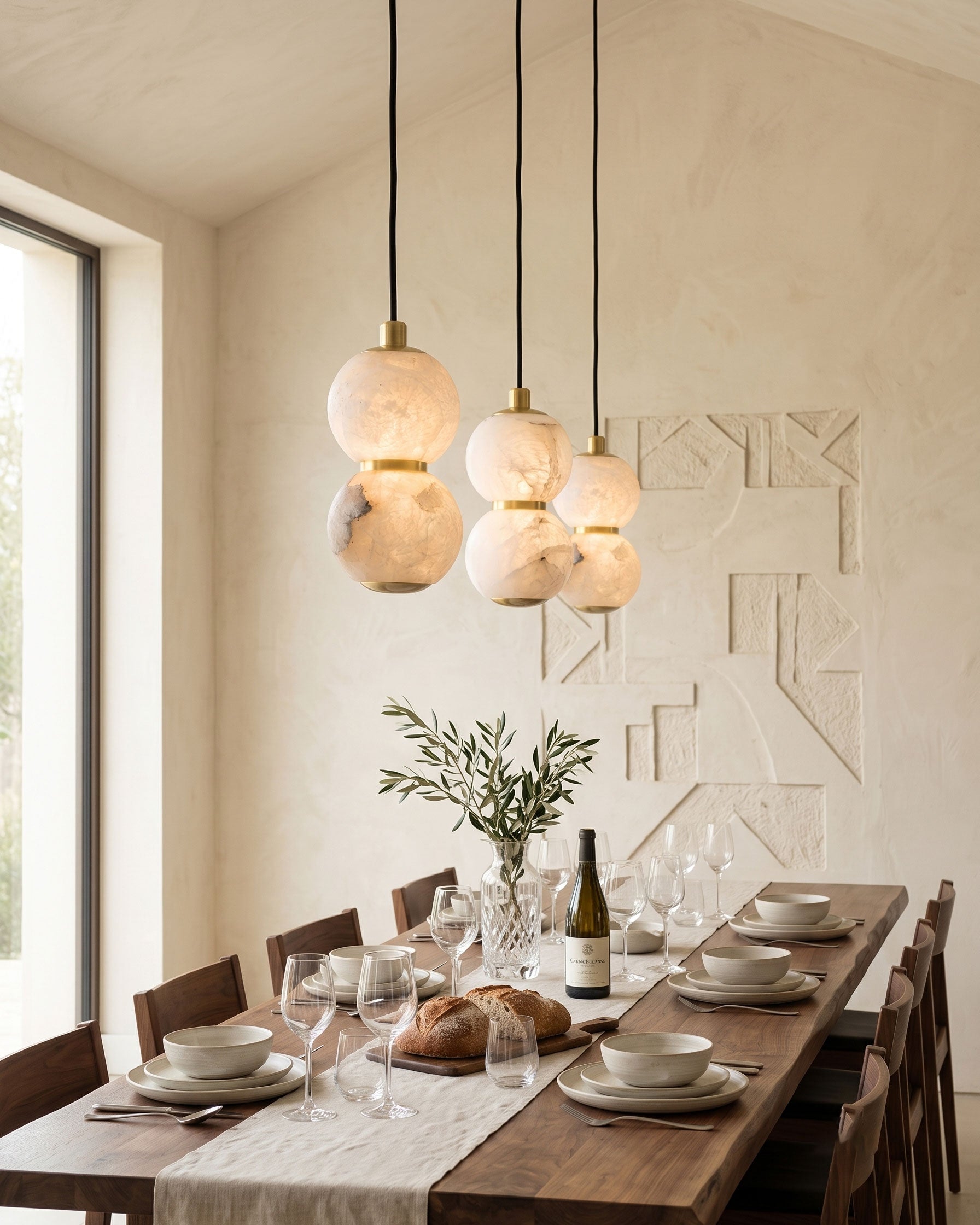 Bria Tiered Stone Pendant Light