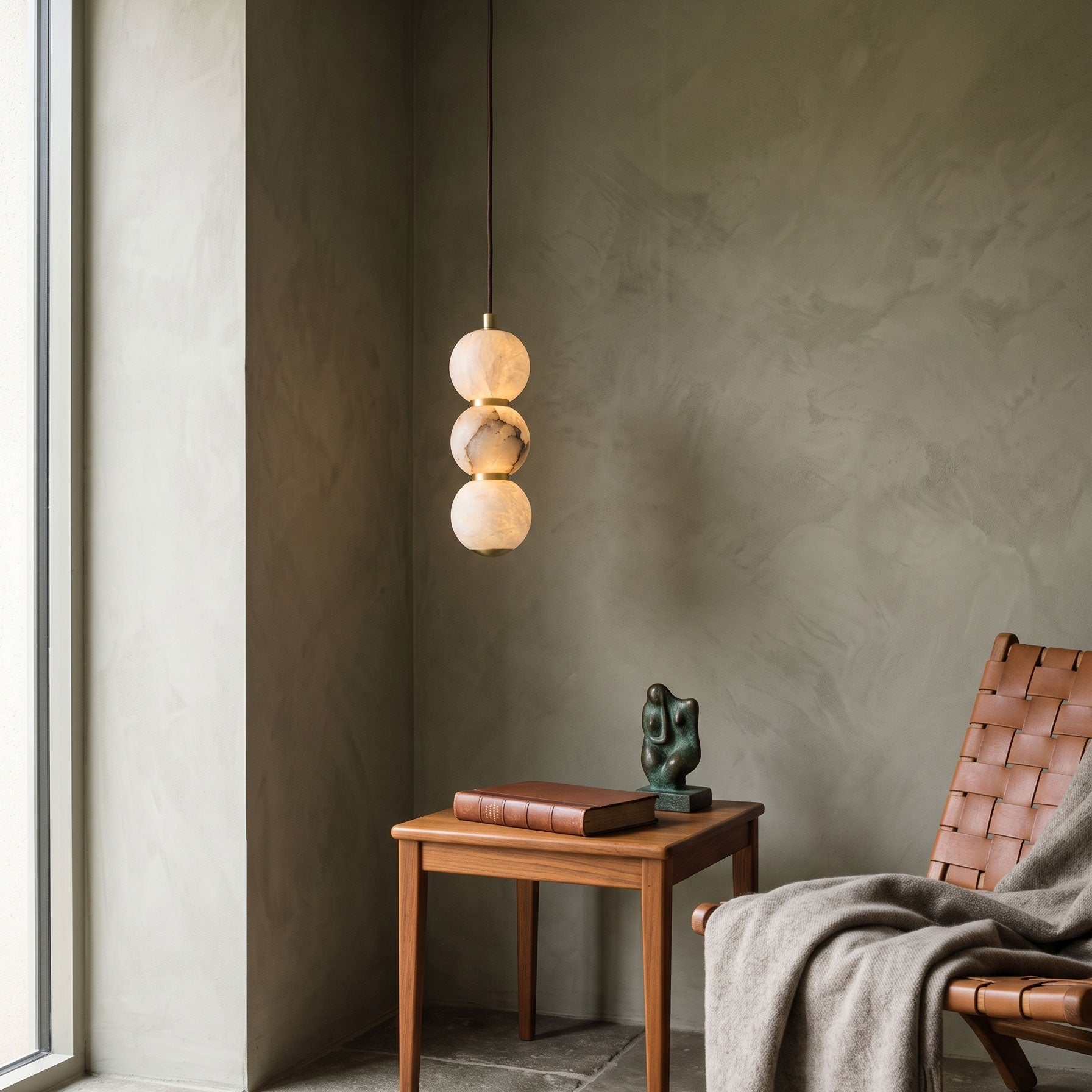 Bria Tiered Stone Pendant Light
