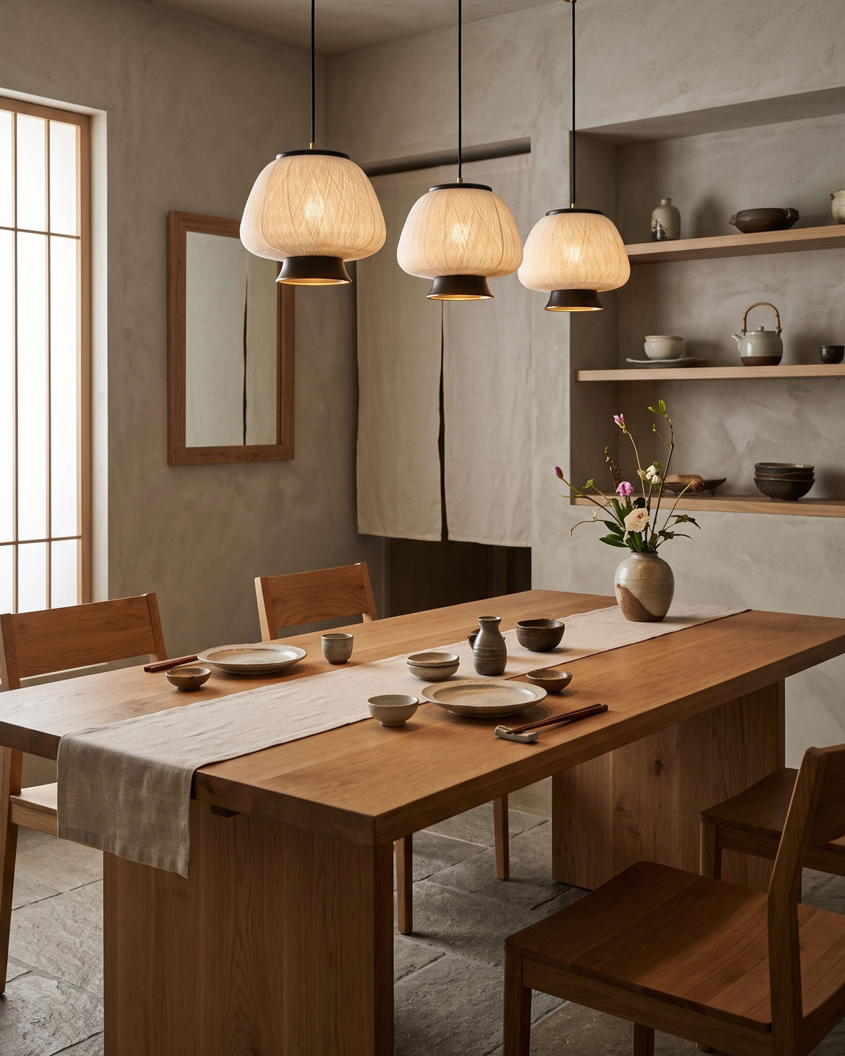 Brienna Natural Silk Pendant Light