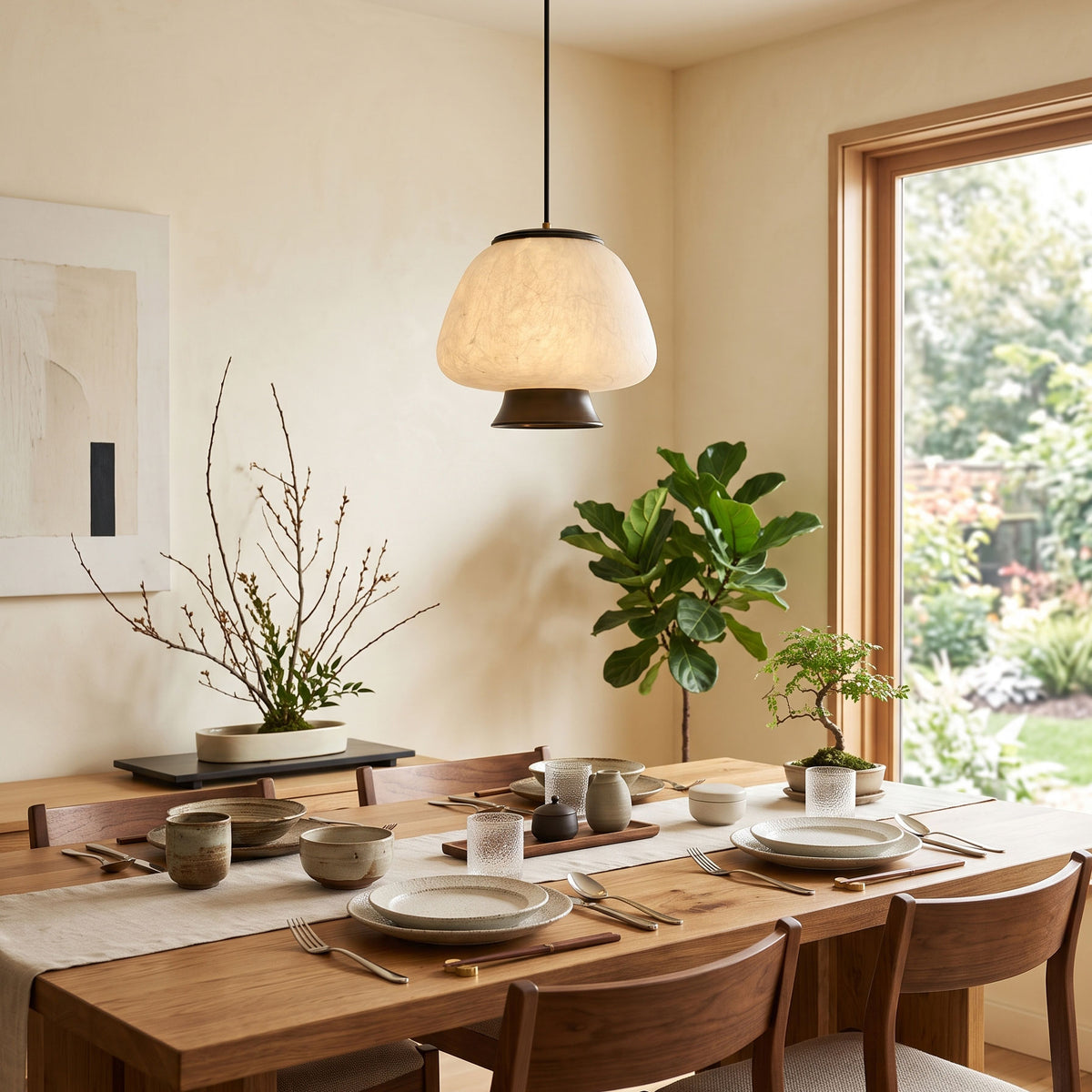 Brienna Natural Silk Pendant Light