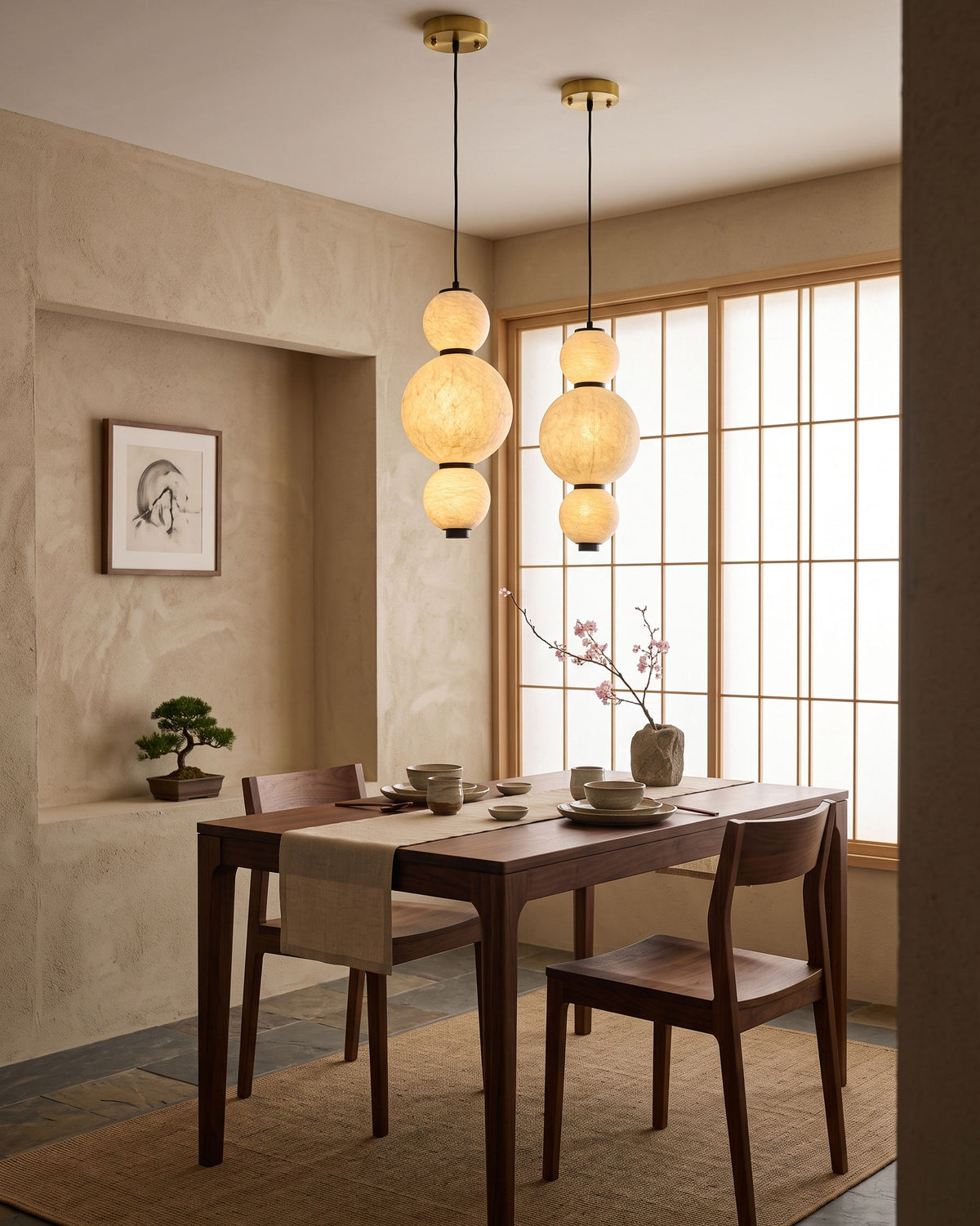 Brier Natural Silk Pendant Light