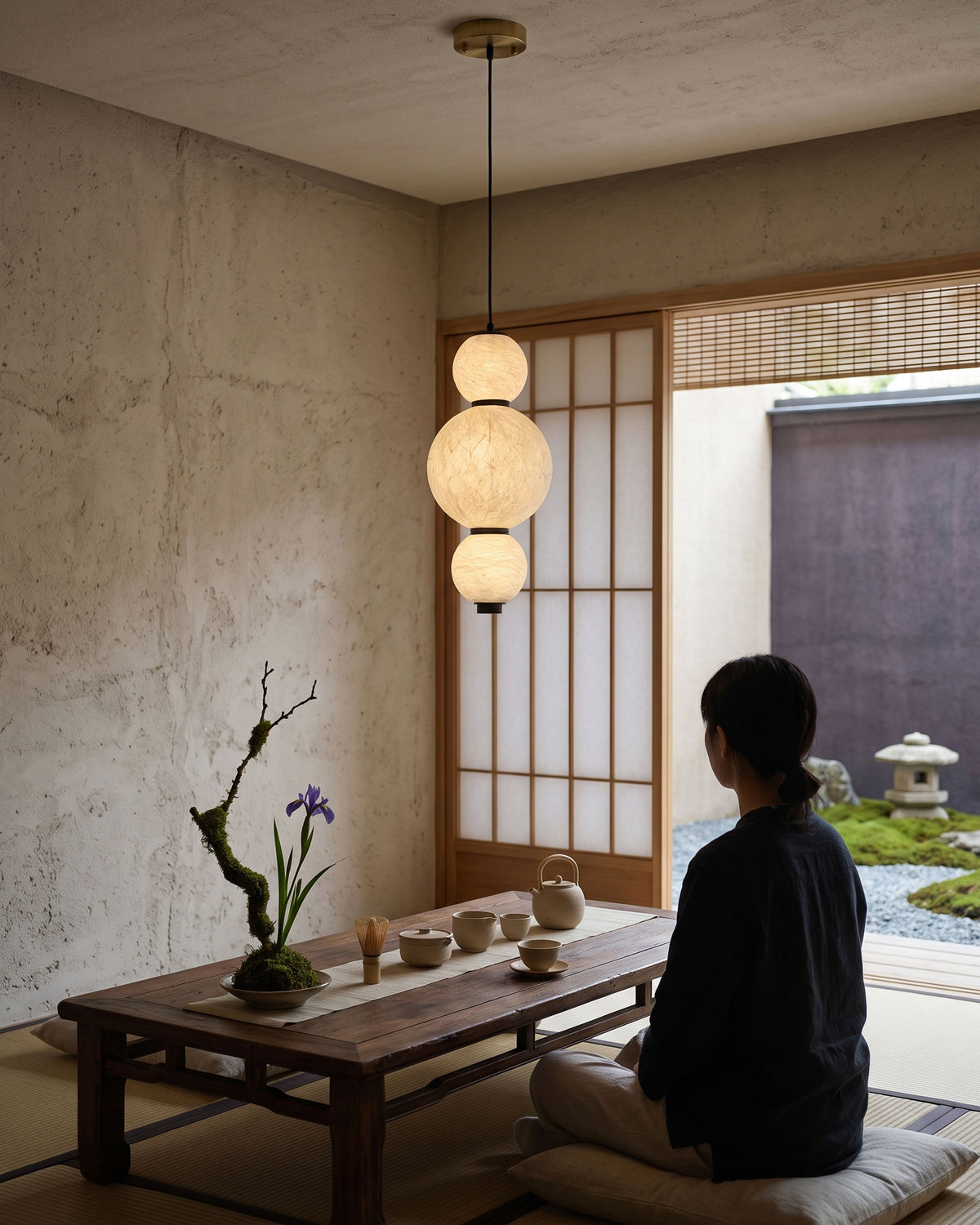 Brier Natural Silk Pendant Light