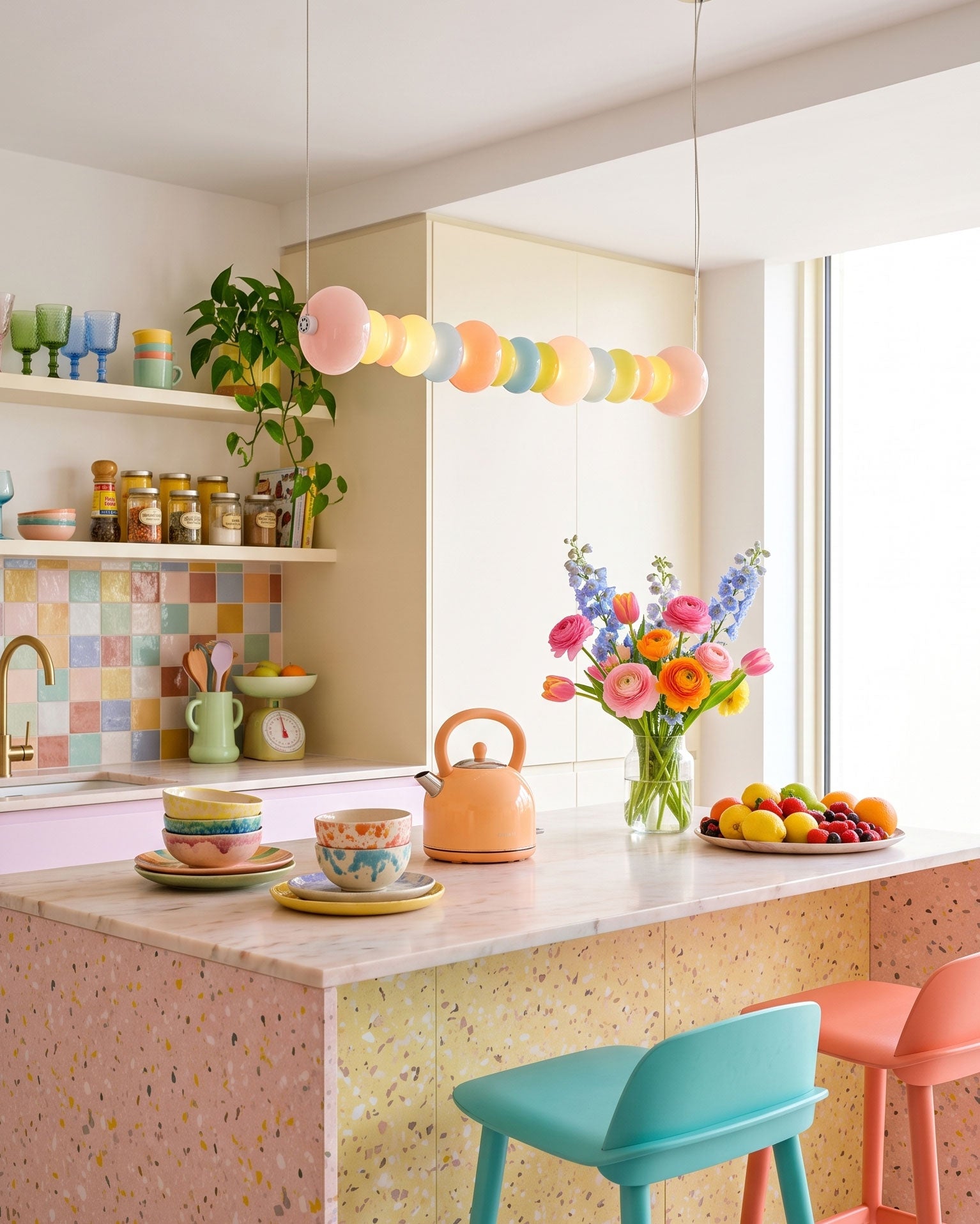 Briony Colorful Bead Pendant Light