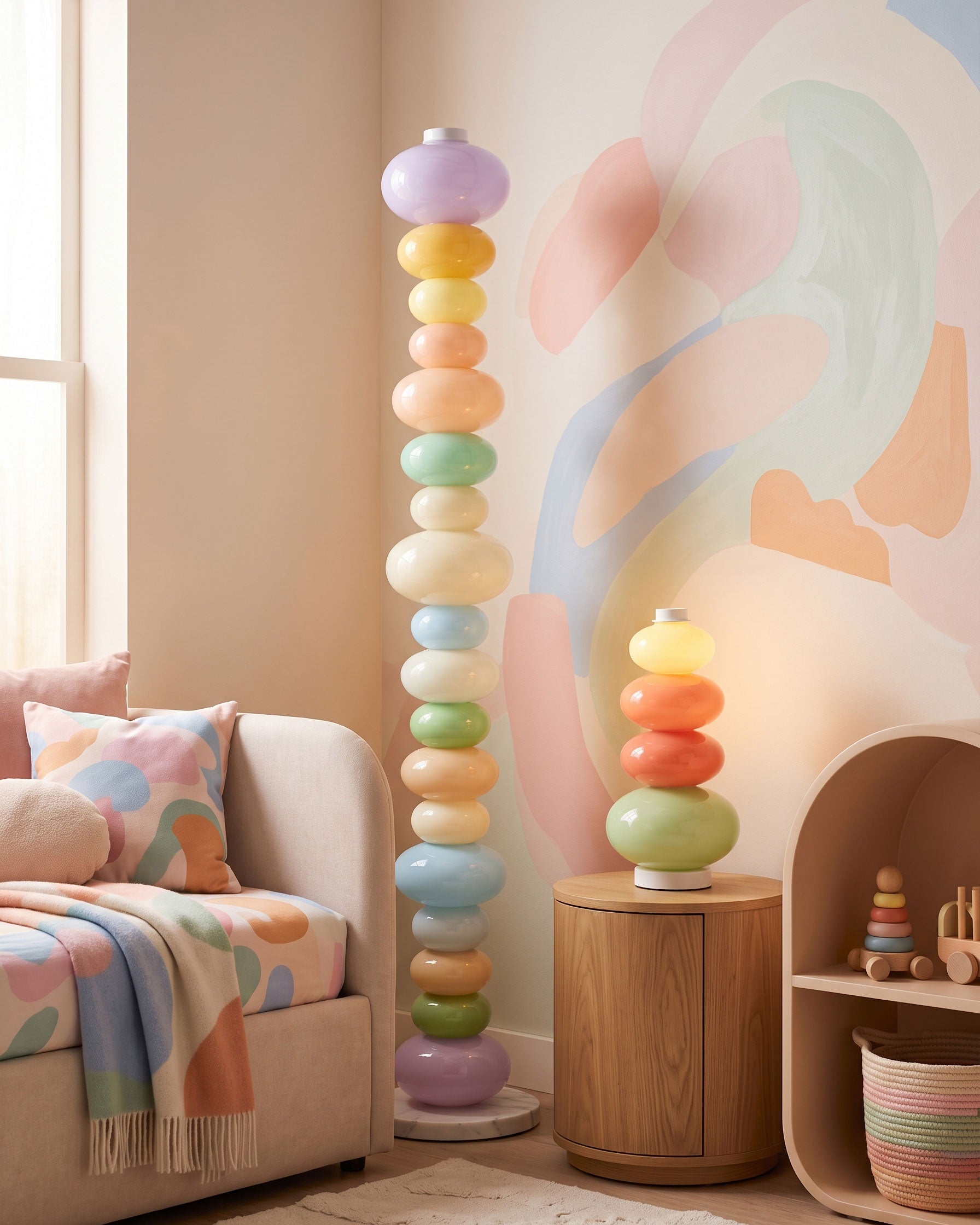 Briony Stacked Glass Floor Lamp