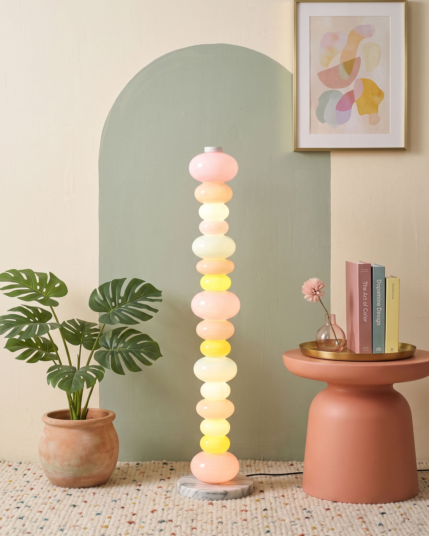 Briony Stacked Glass Floor Lamp