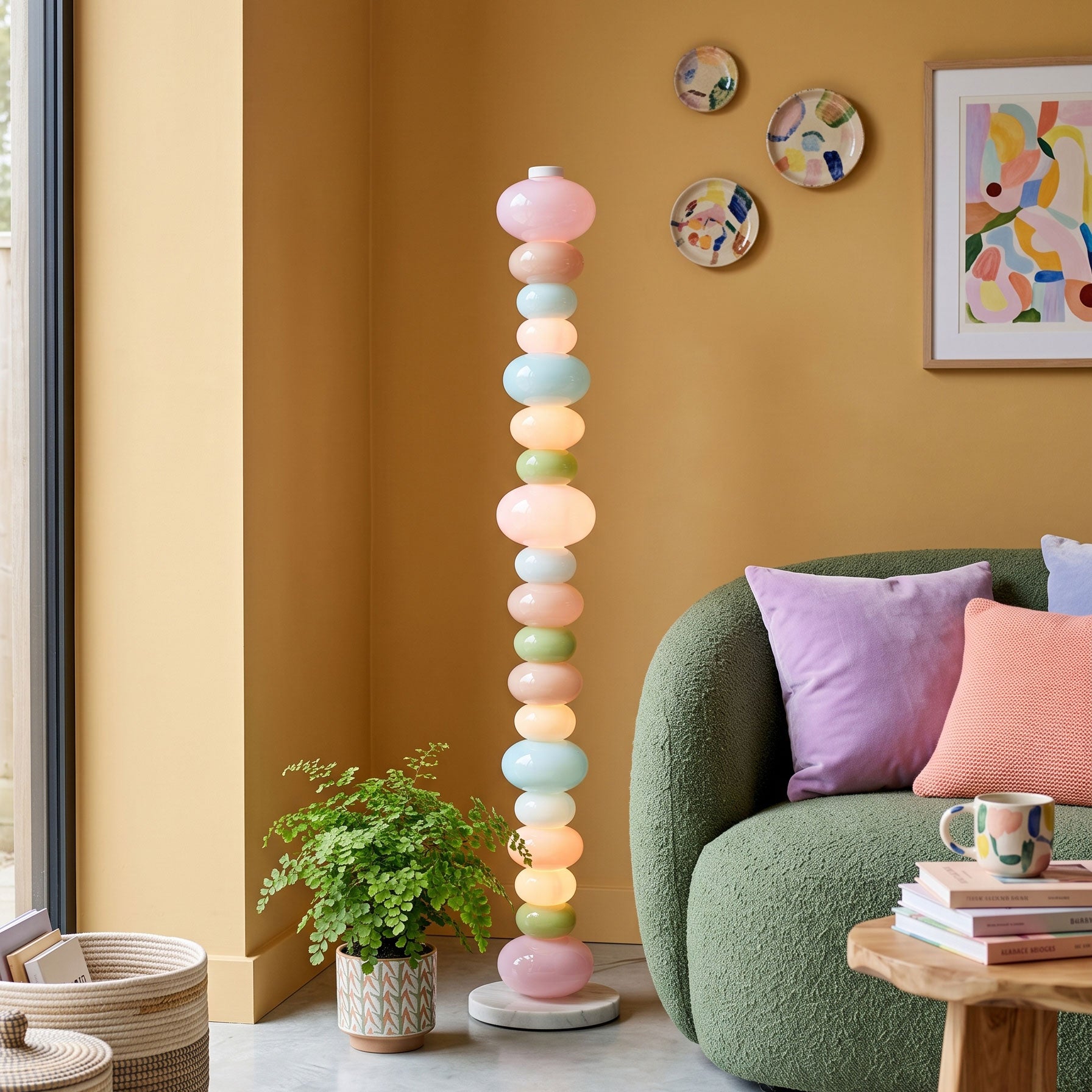 Briony Stacked Glass Floor Lamp