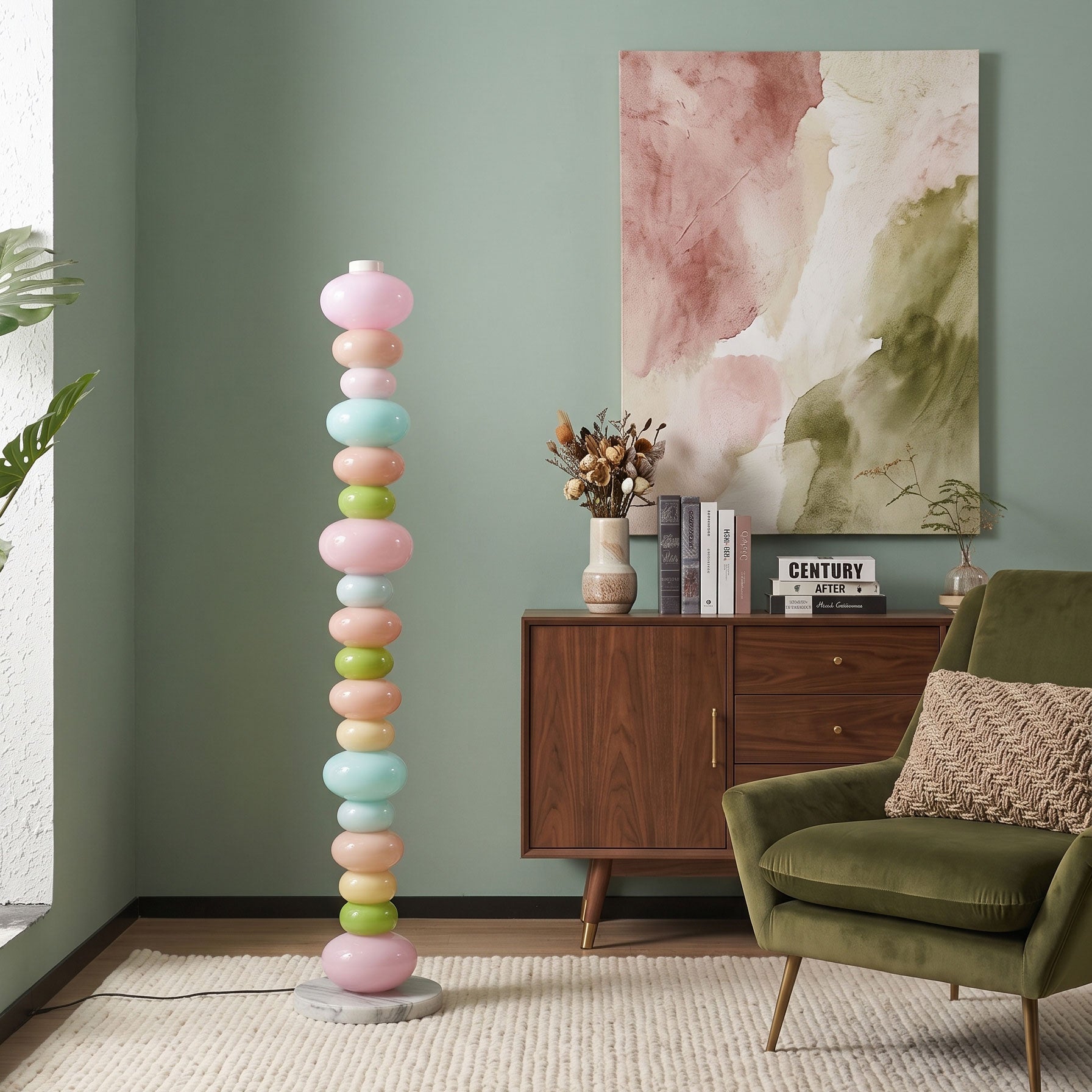 Briony Stacked Glass Floor Lamp