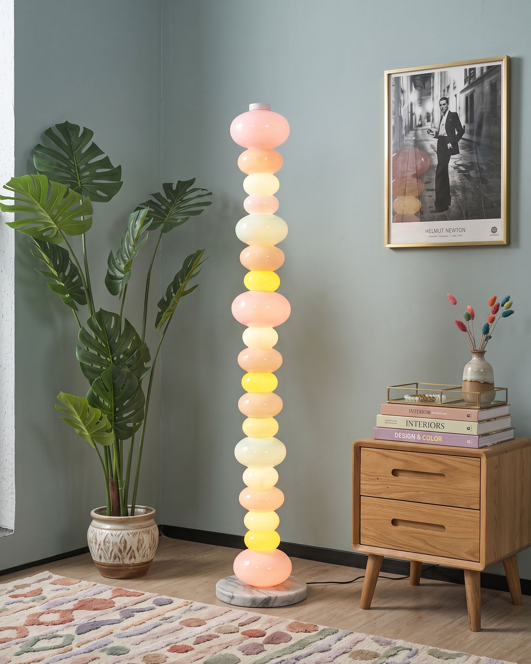 Briony Stacked Glass Floor Lamp