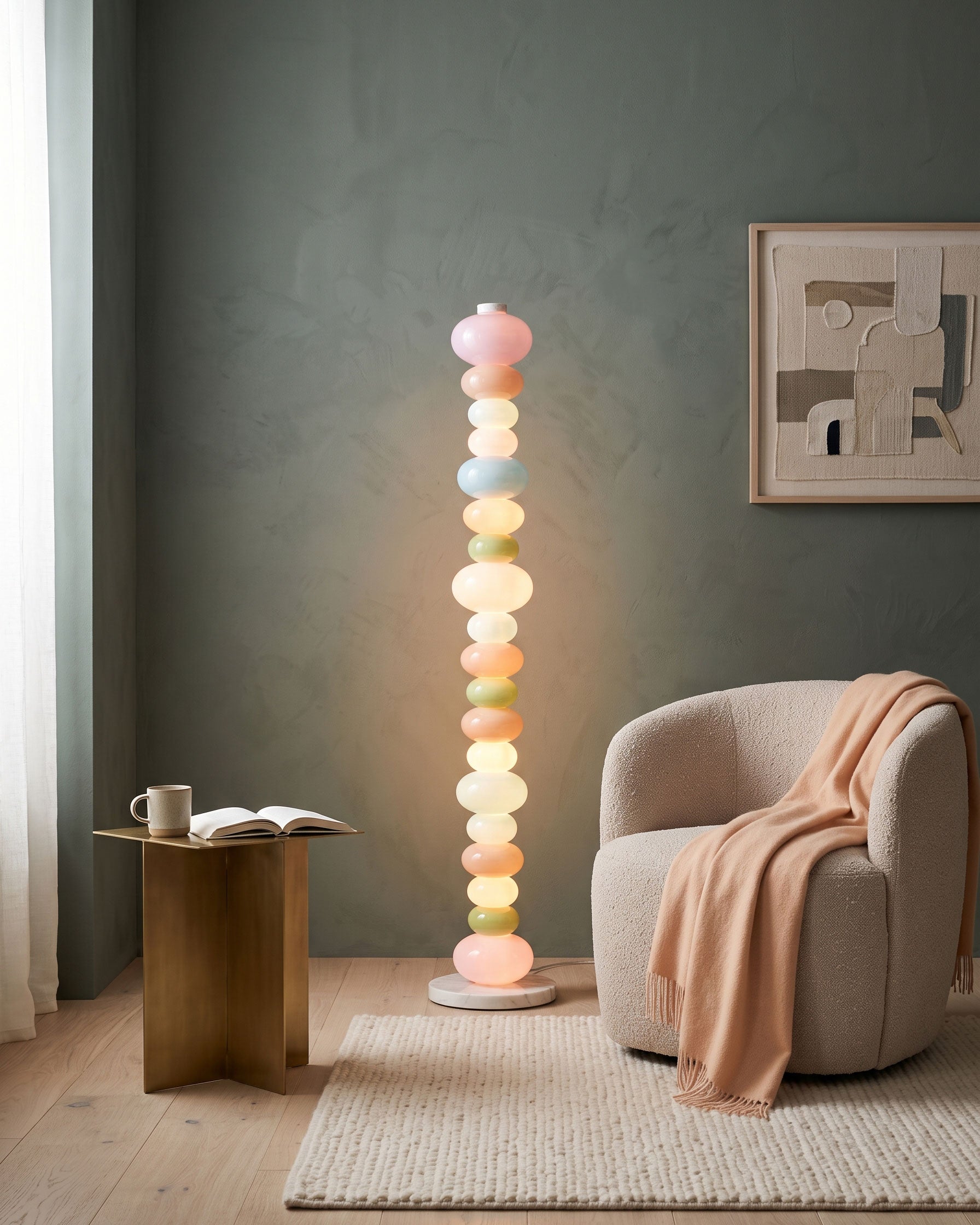 Briony Stacked Glass Floor Lamp