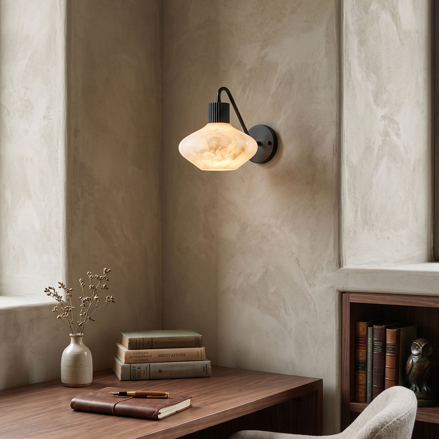 Callahan Reeded Alabaster Wall Sconce – detail 2