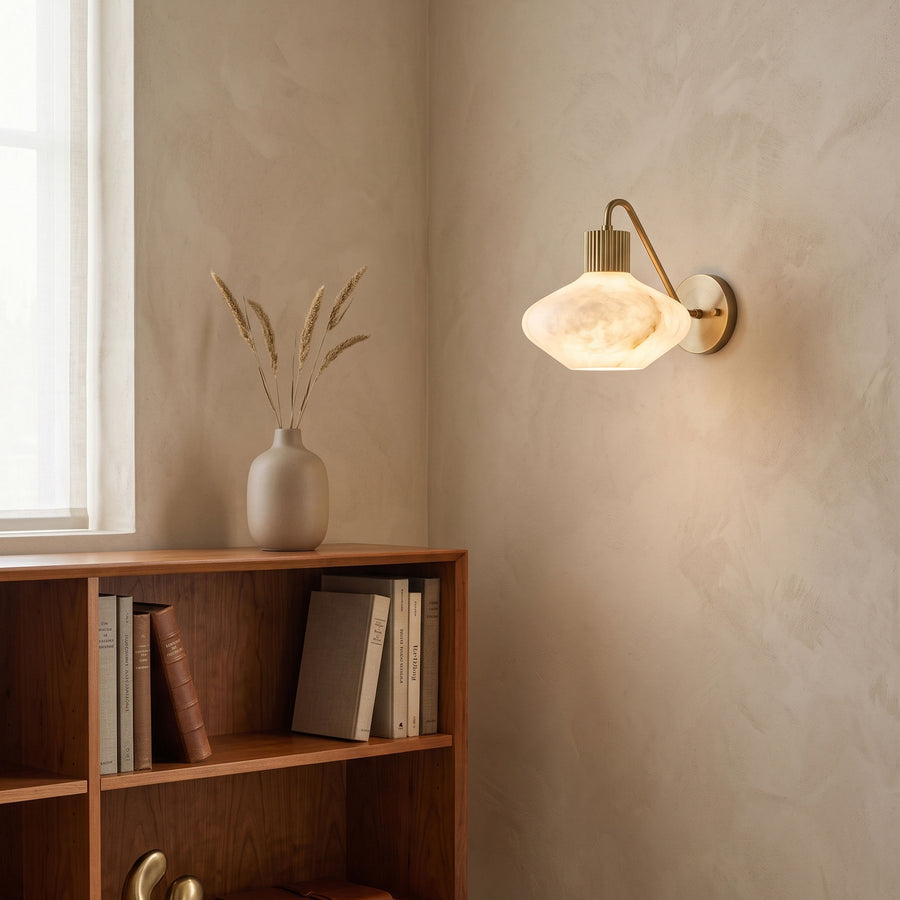 Callahan Reeded Alabaster Wall Sconce – detail 3