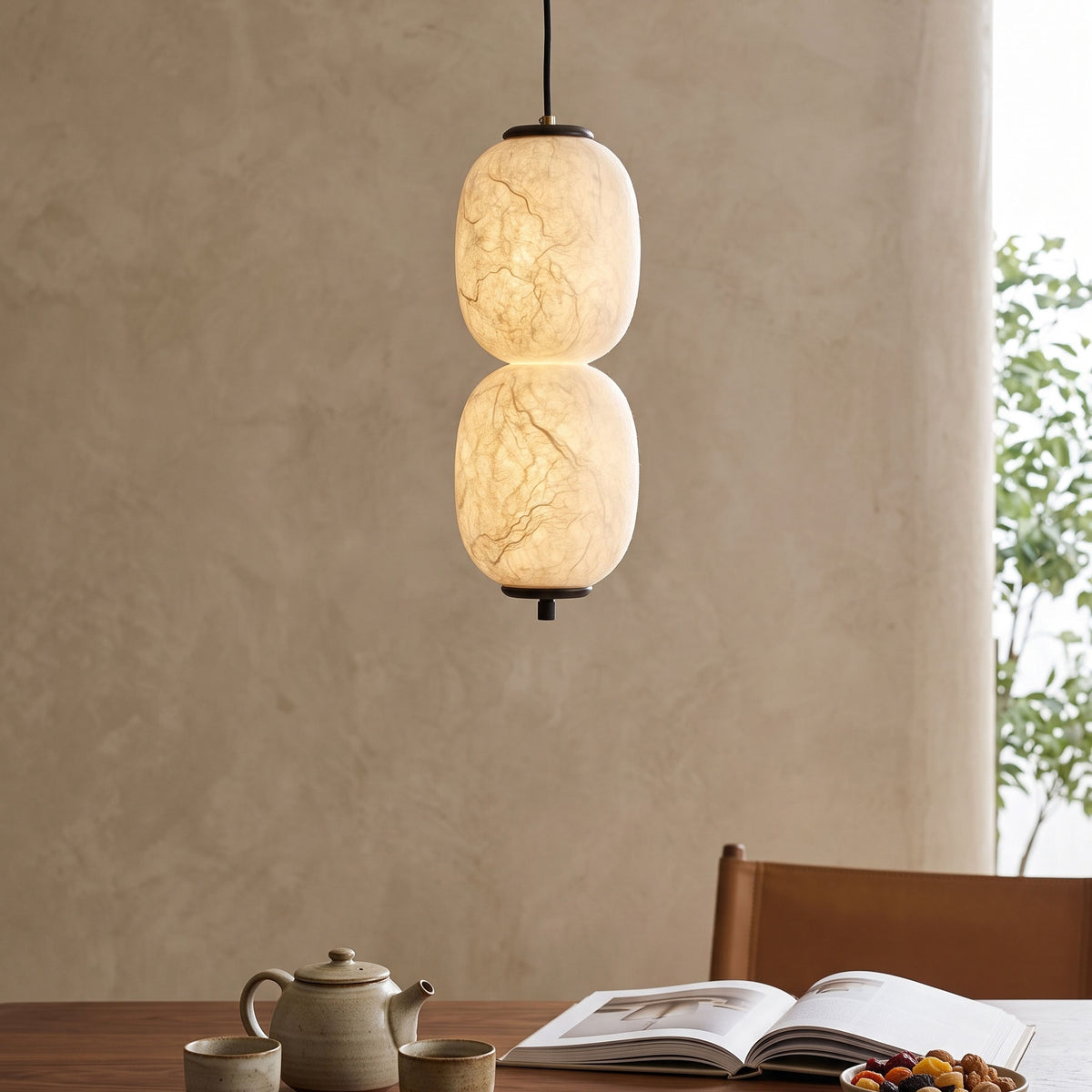 Calum Mulberry Silk Pendant Light – detail 6
