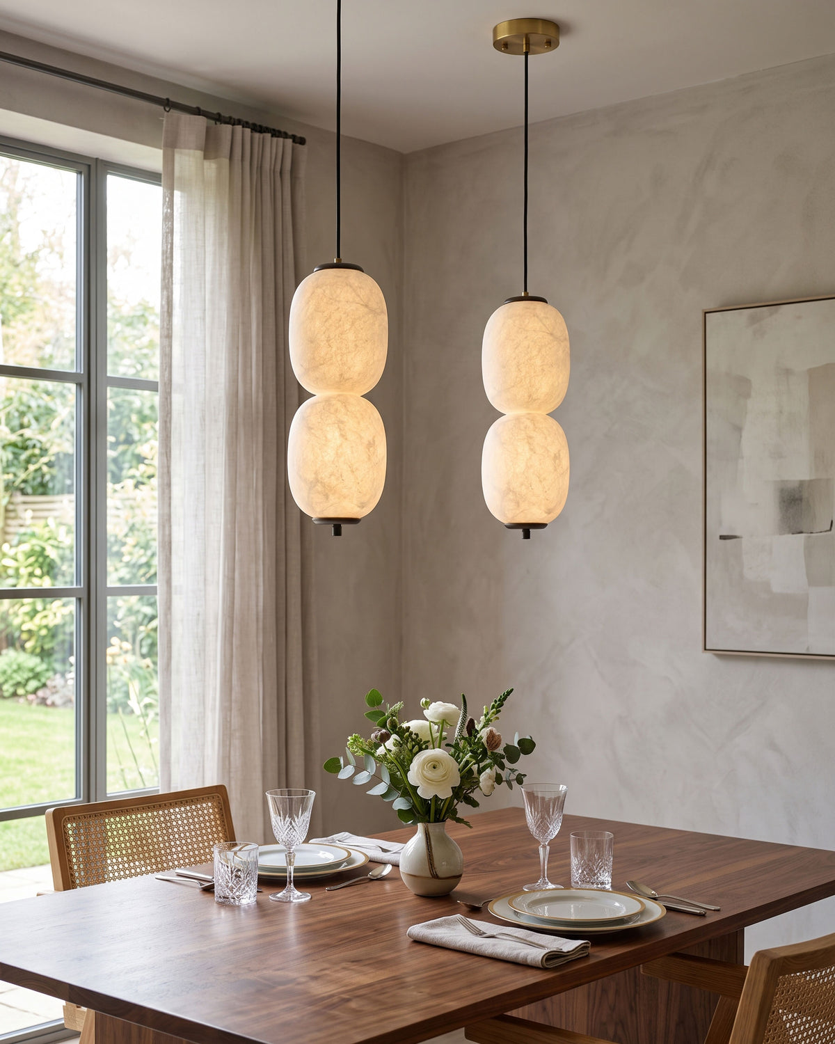 Calum Mulberry Silk Pendant Light – detail 14
