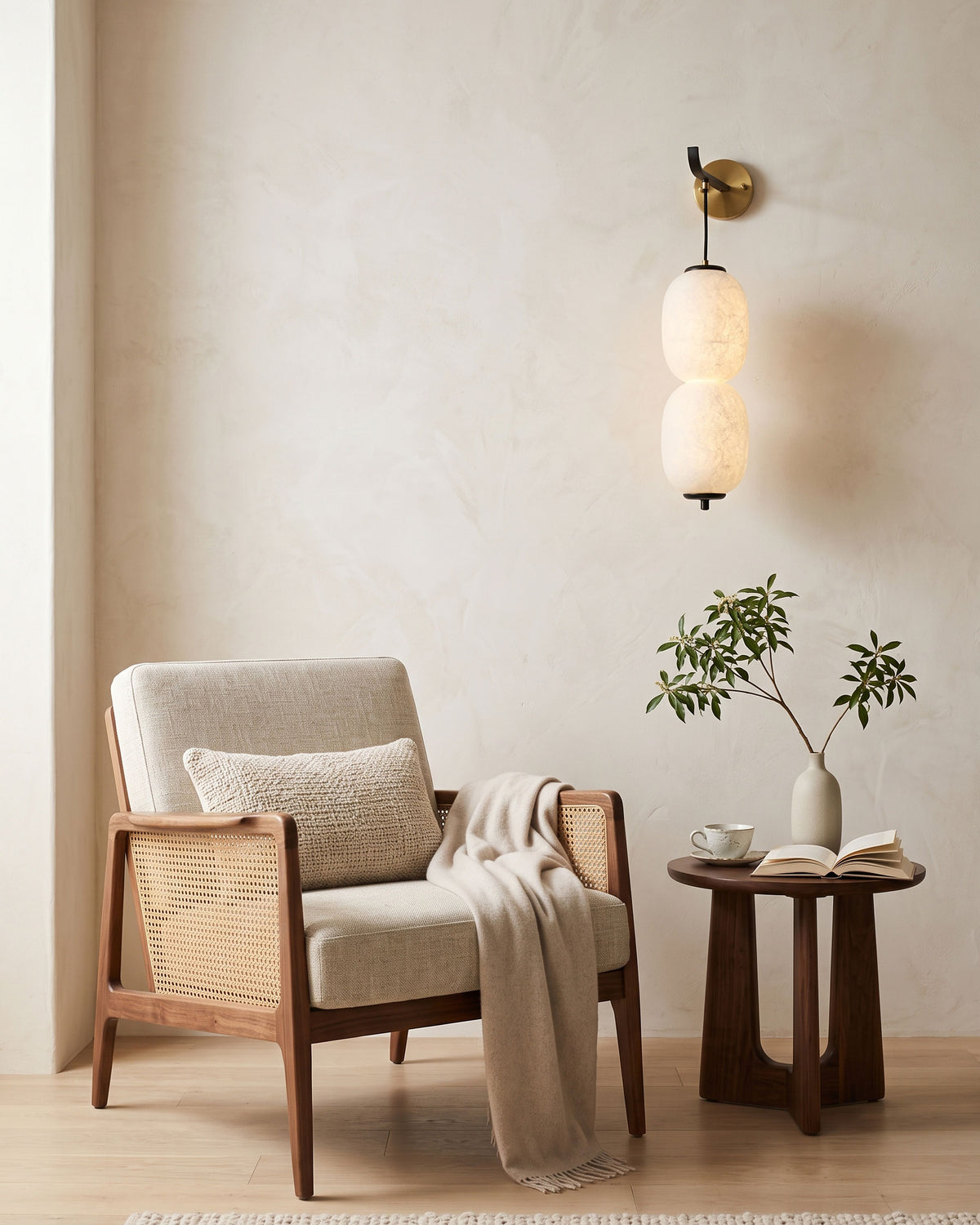 Calum Mulberry Silk Wall Sconce – detail 7