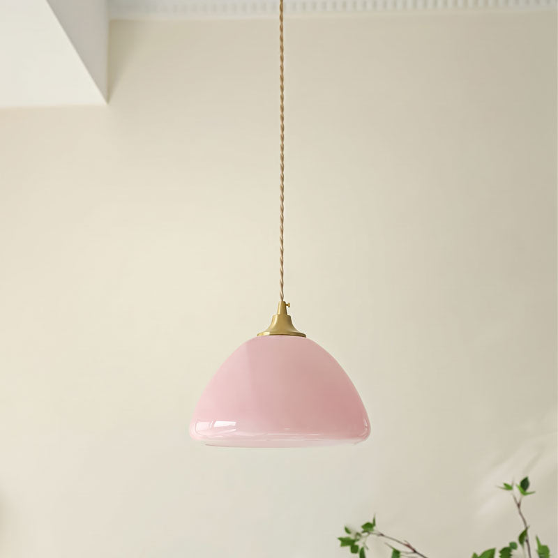 Carys Pink Glass Pendant Light
