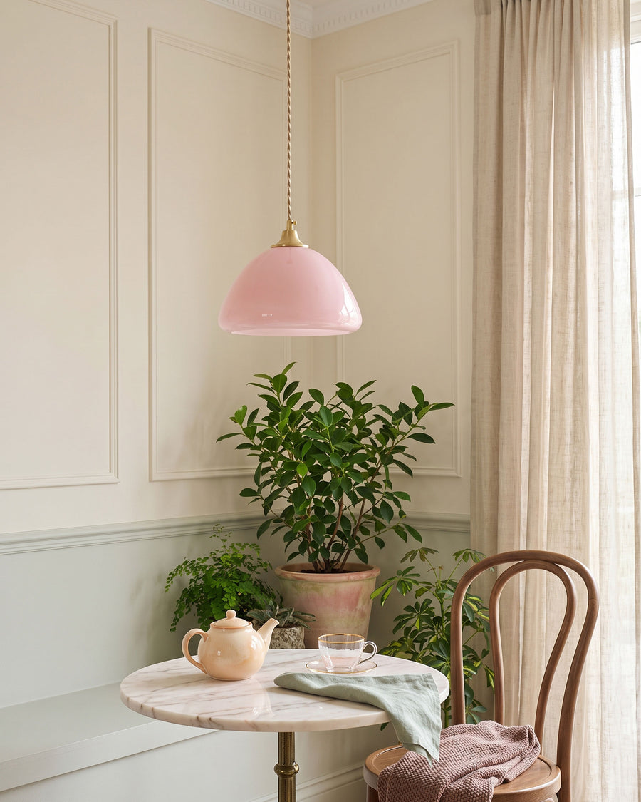 Carys Pink Glass Pendant Light – detail 4