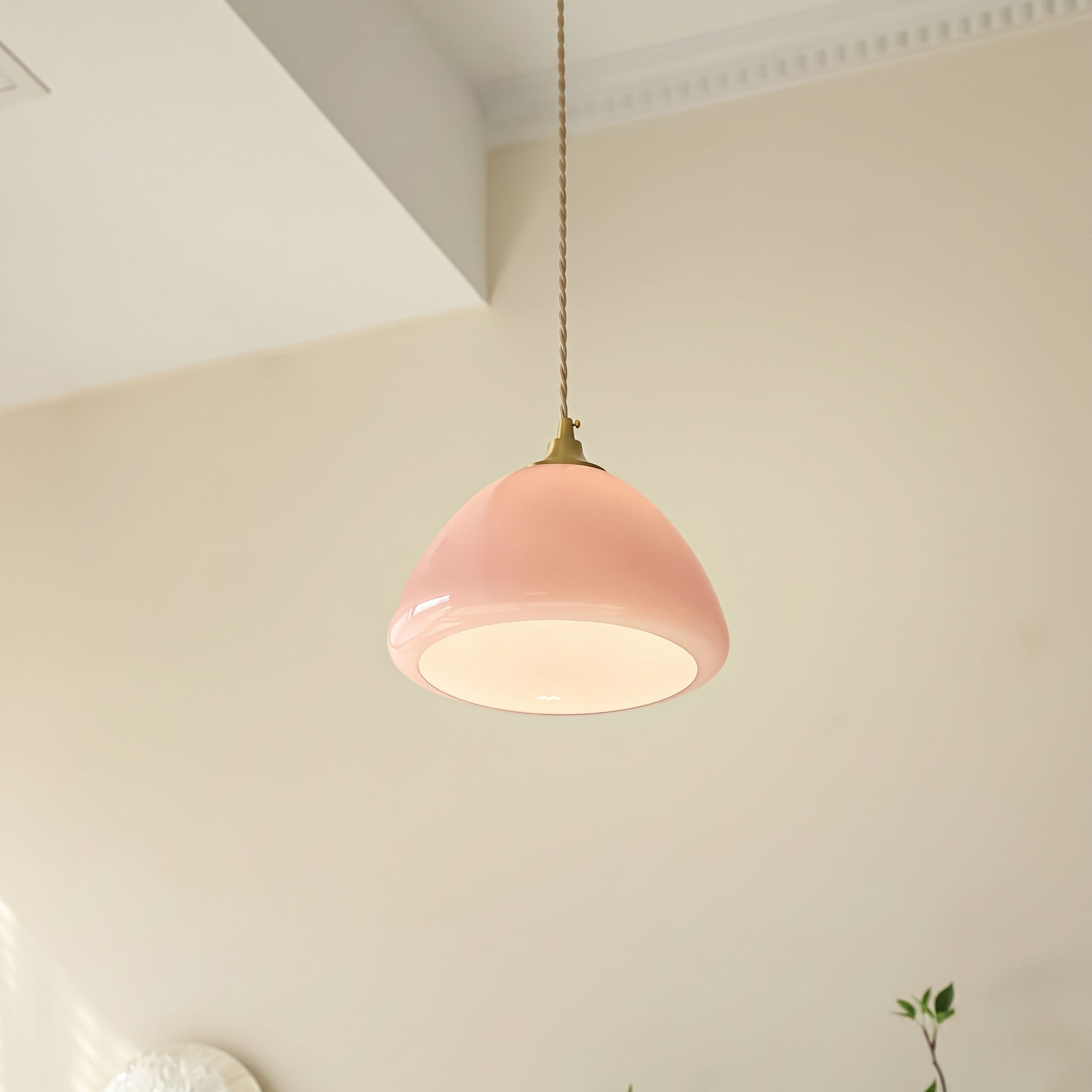 Carys Pink Glass Pendant Light