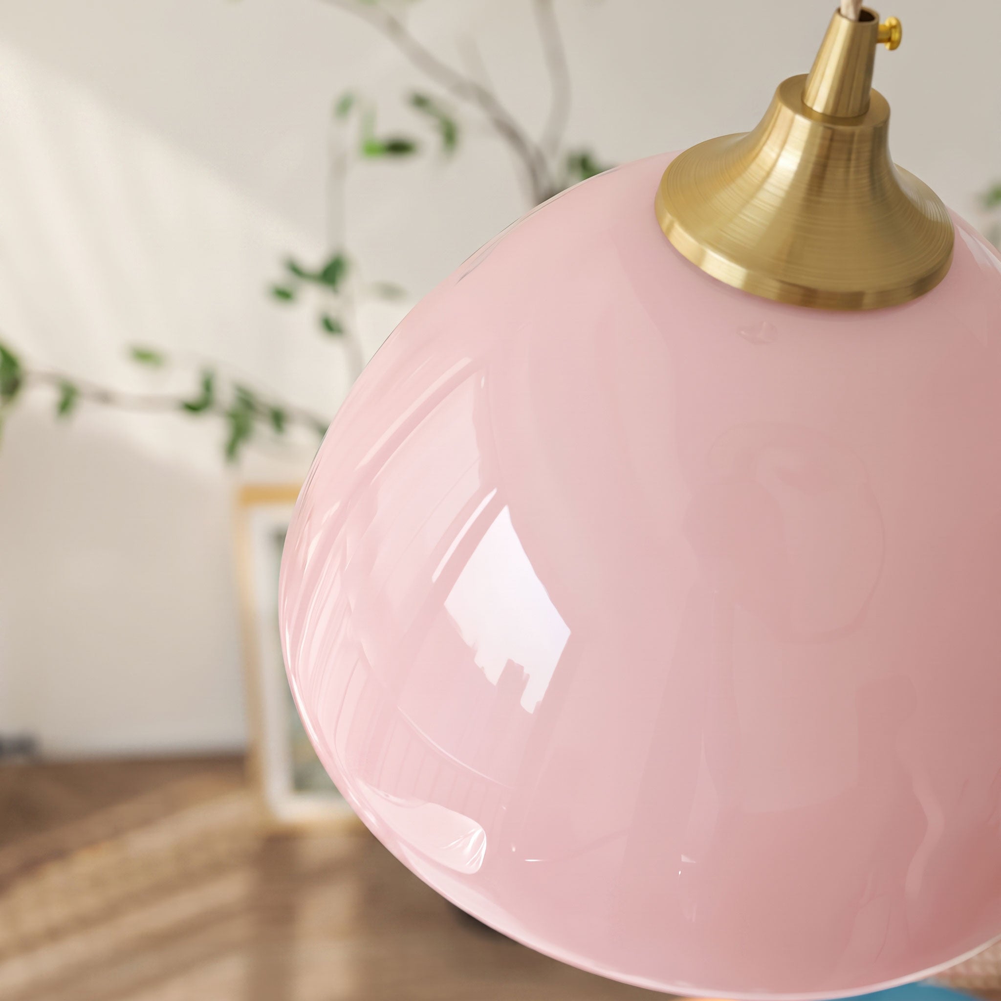 Carys Pink Glass Pendant Light