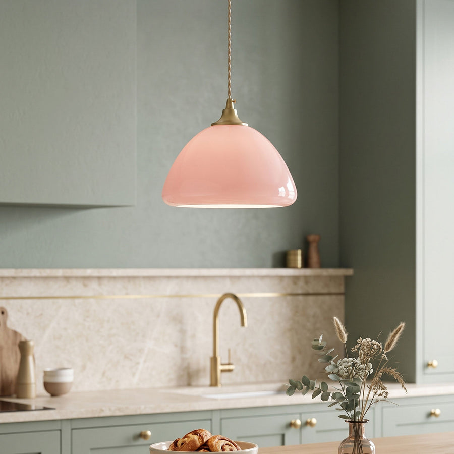 Carys Pink Glass Pendant Light – detail 2