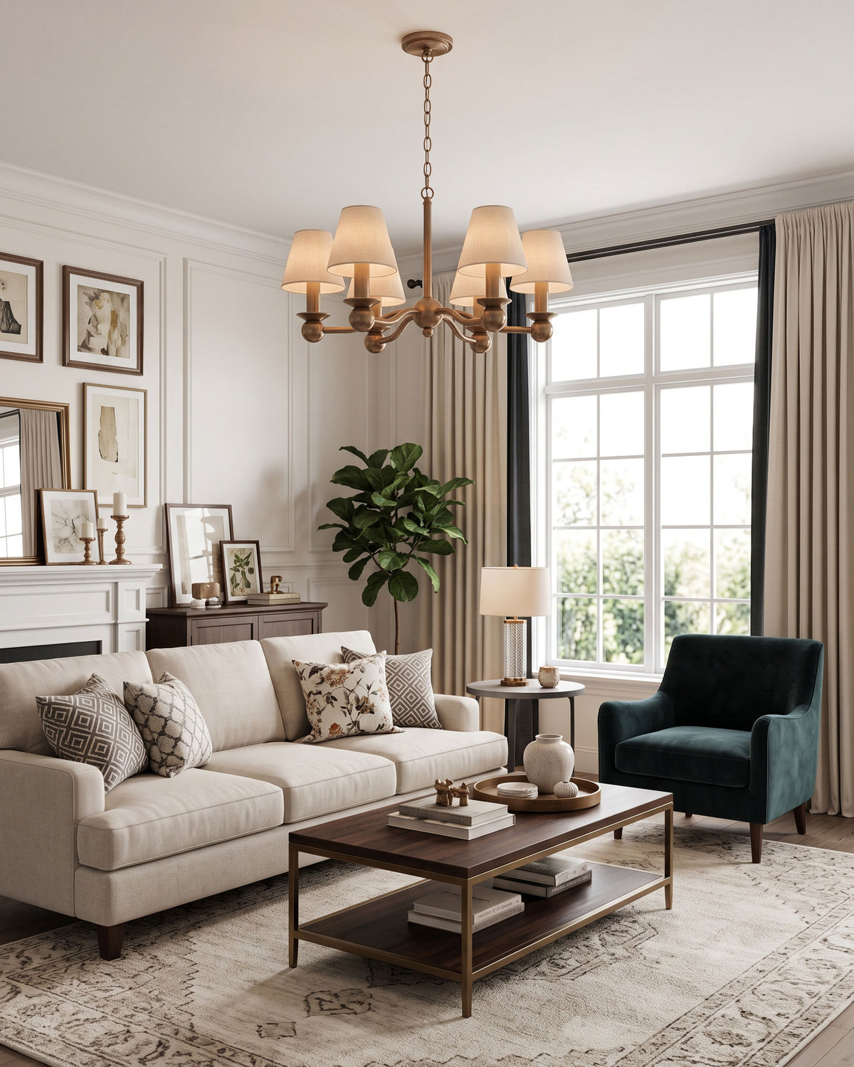 Casper Linen Fabric Chandelier