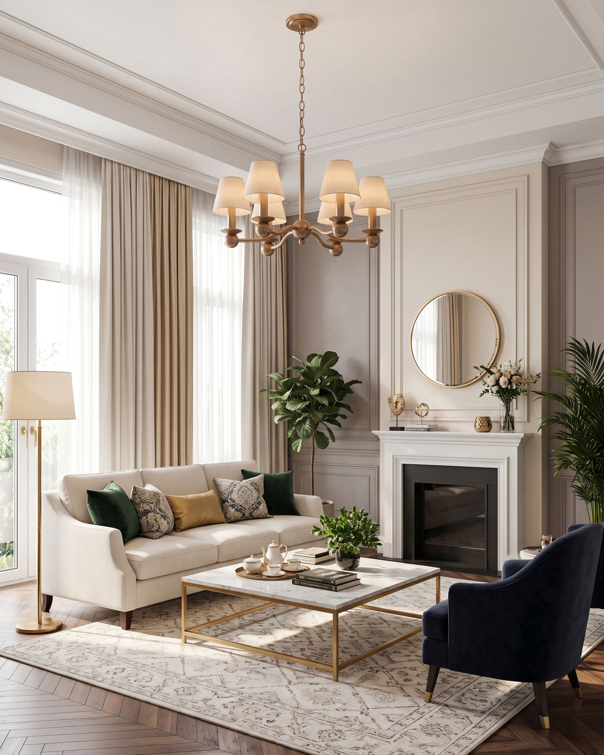 Casper Linen Fabric Chandelier