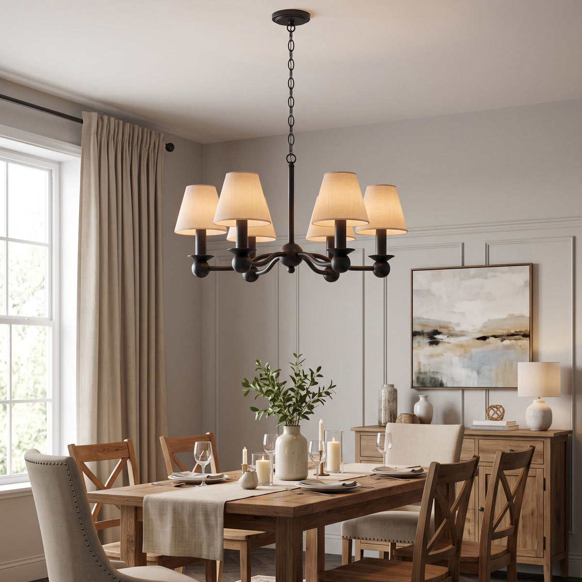 Casper Linen Fabric Chandelier