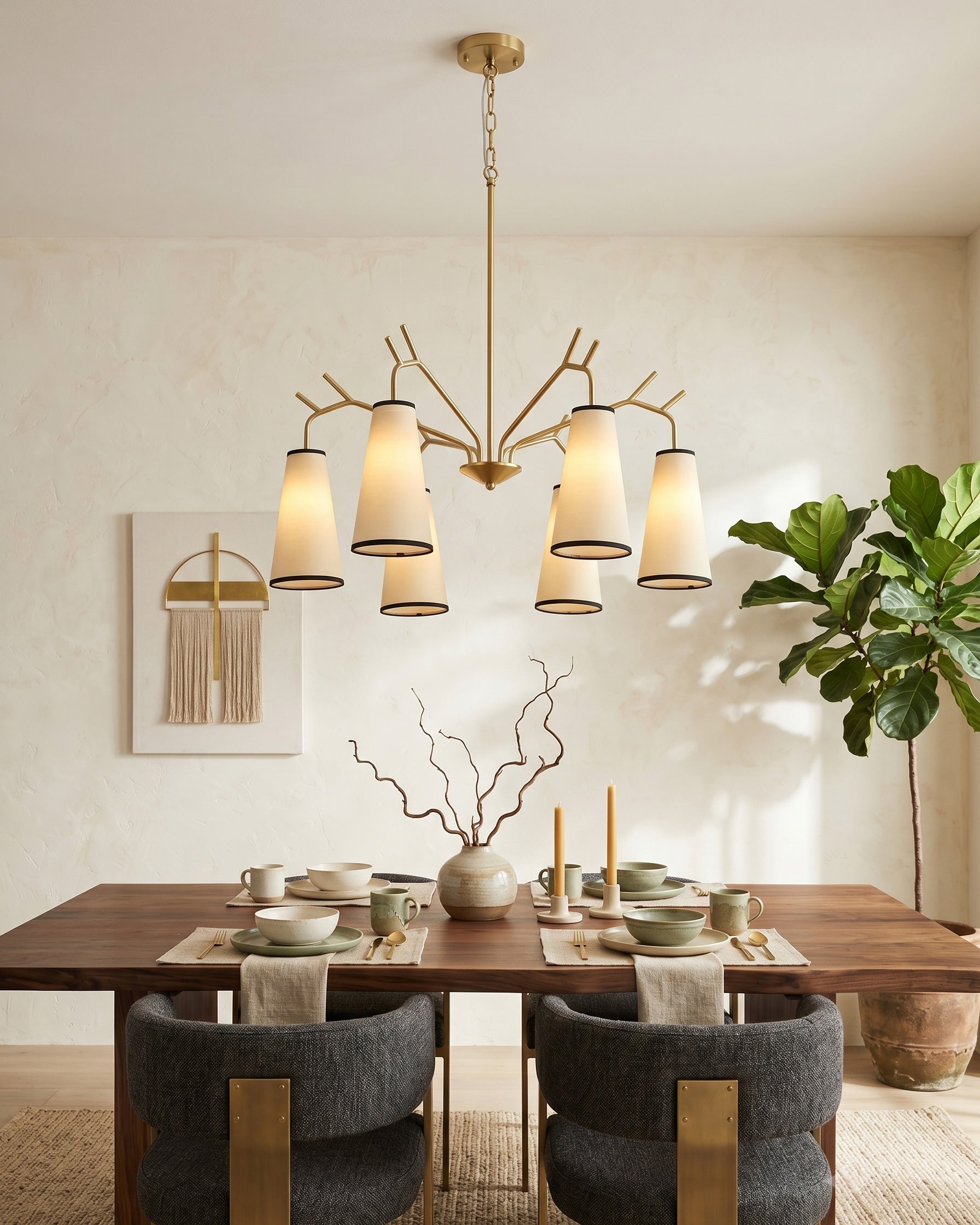 Cervine Branch Fabric Chandelier
