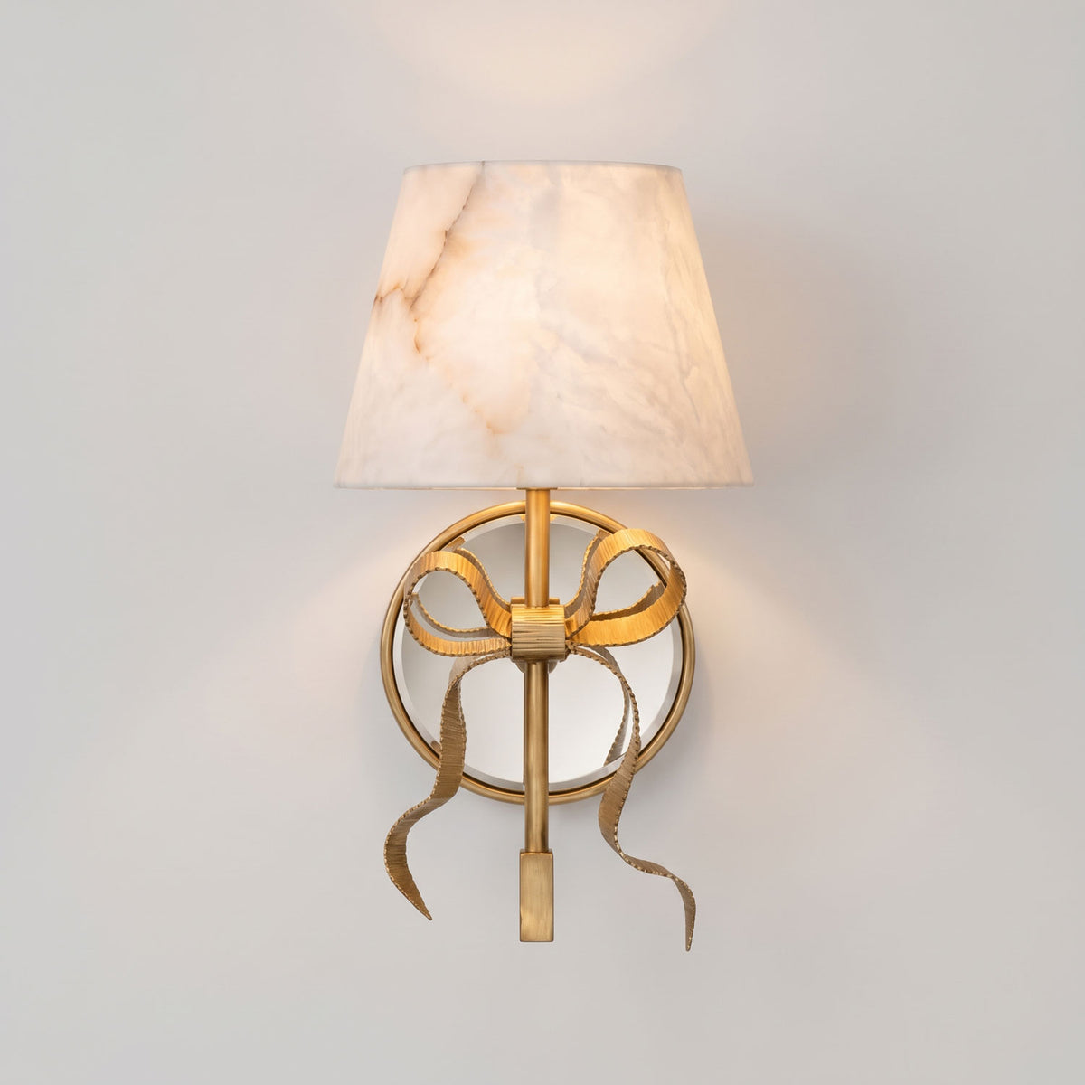 Colette Mirrored Alabaster Wall Sconce
