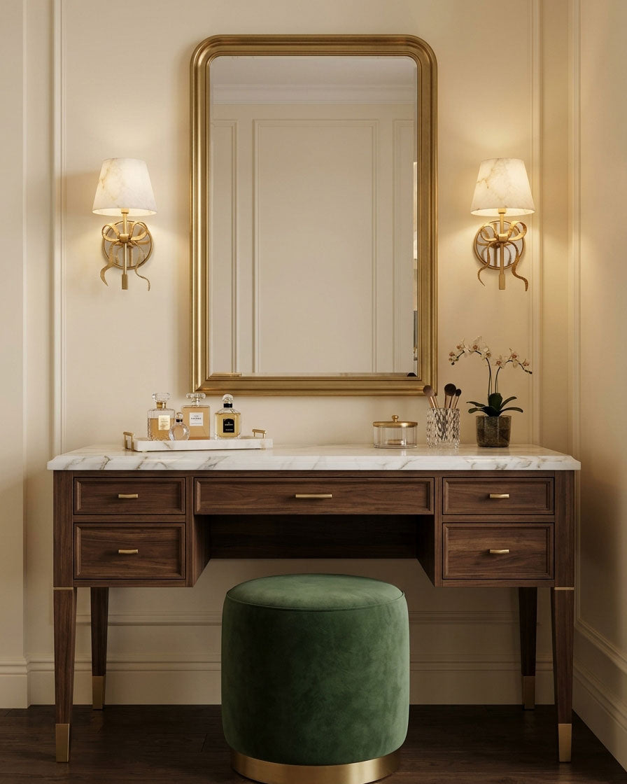 Colette Mirrored Alabaster Wall Sconce