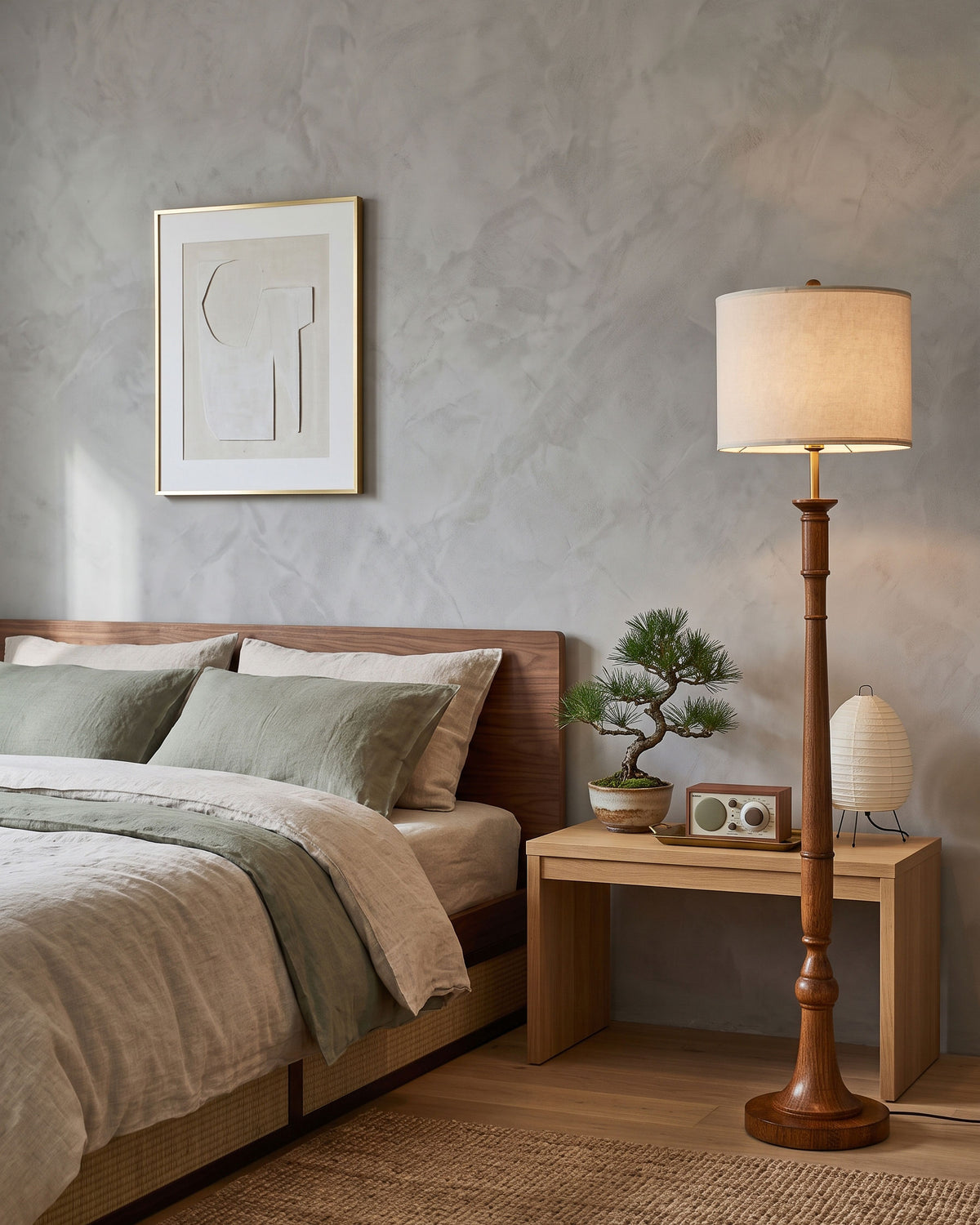 Colter Carved Wood Floor Lamp