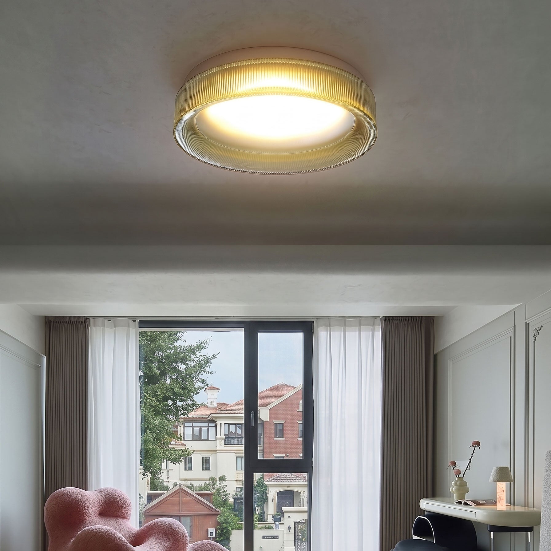 Corinna Reeded Semi-Flush Mount