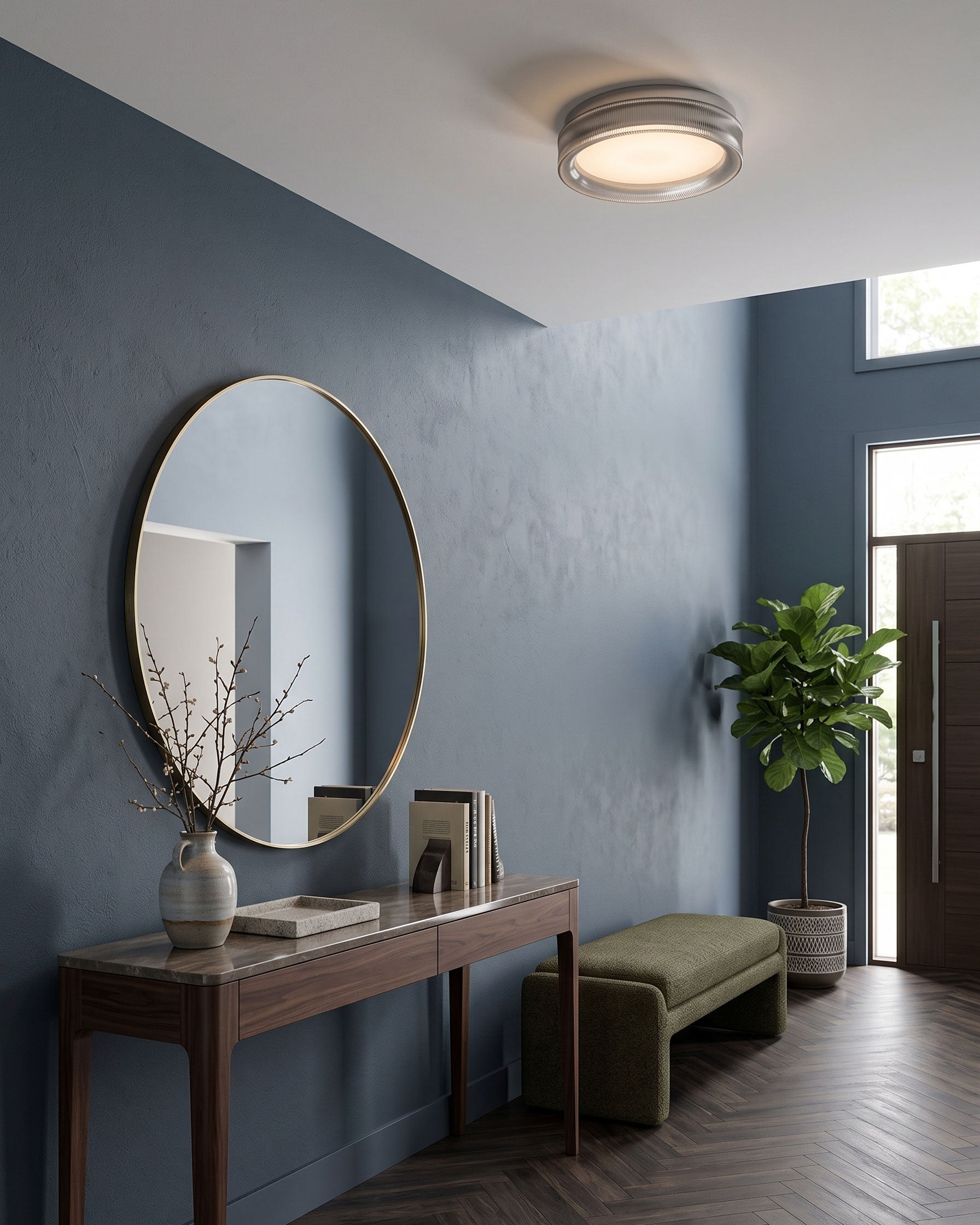 Corinna Reeded Semi-Flush Mount