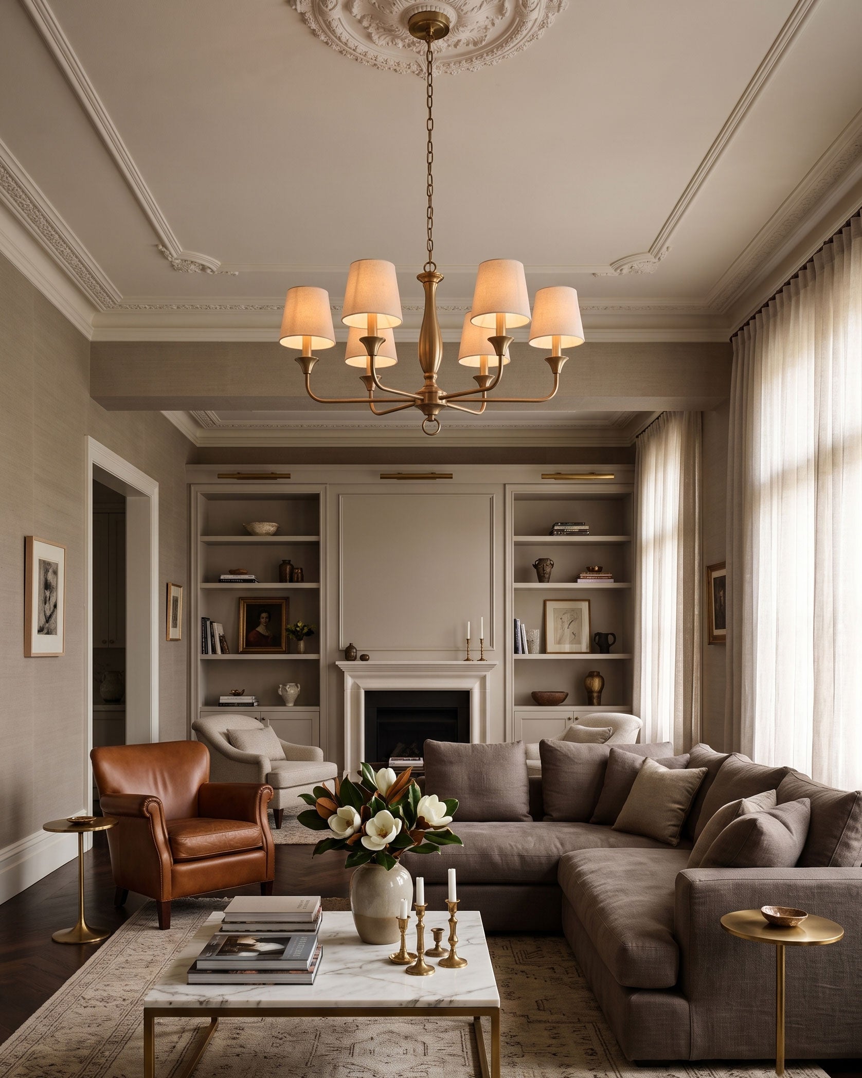 Corinne Classic Brass Chandelier