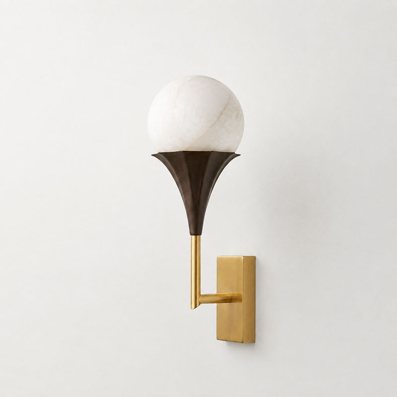Corliss Alabaster Globe Wall Sconce