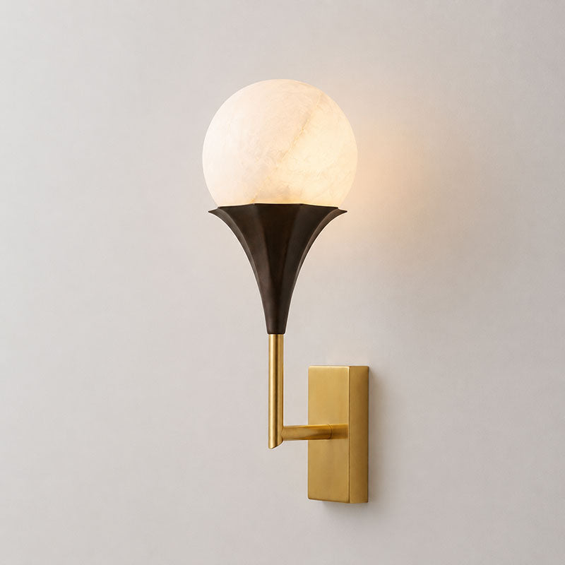 Corliss Alabaster Globe Wall Sconce