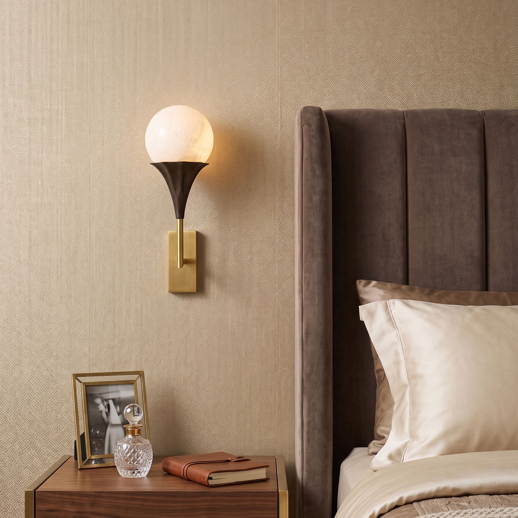 Corliss Alabaster Globe Wall Sconce