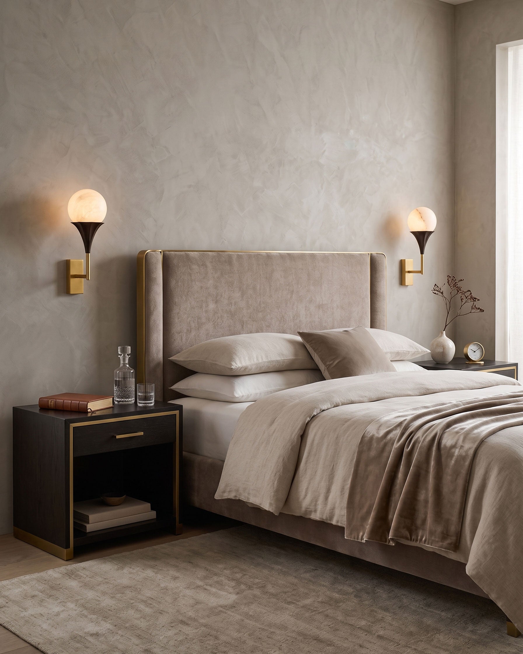 Corliss Alabaster Globe Wall Sconce