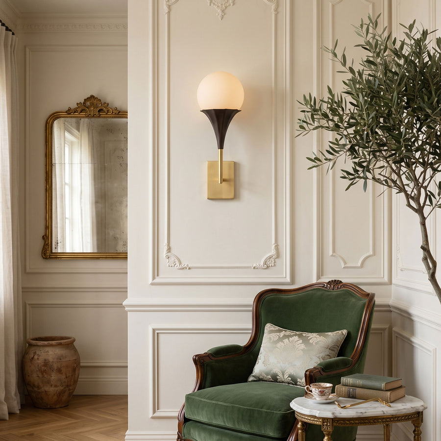 Corliss Opal Globe Wall Sconce – detail 3