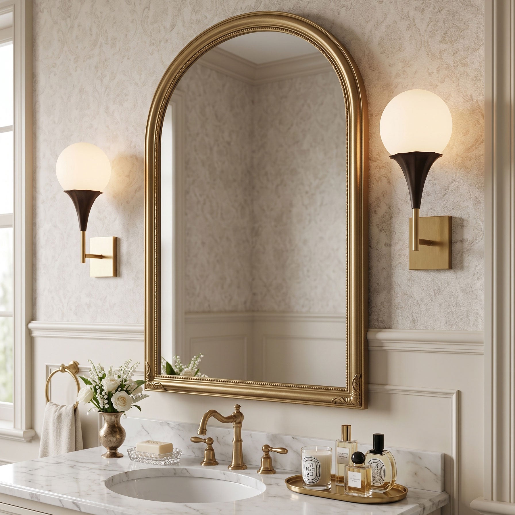 Corliss Opal Globe Wall Sconce