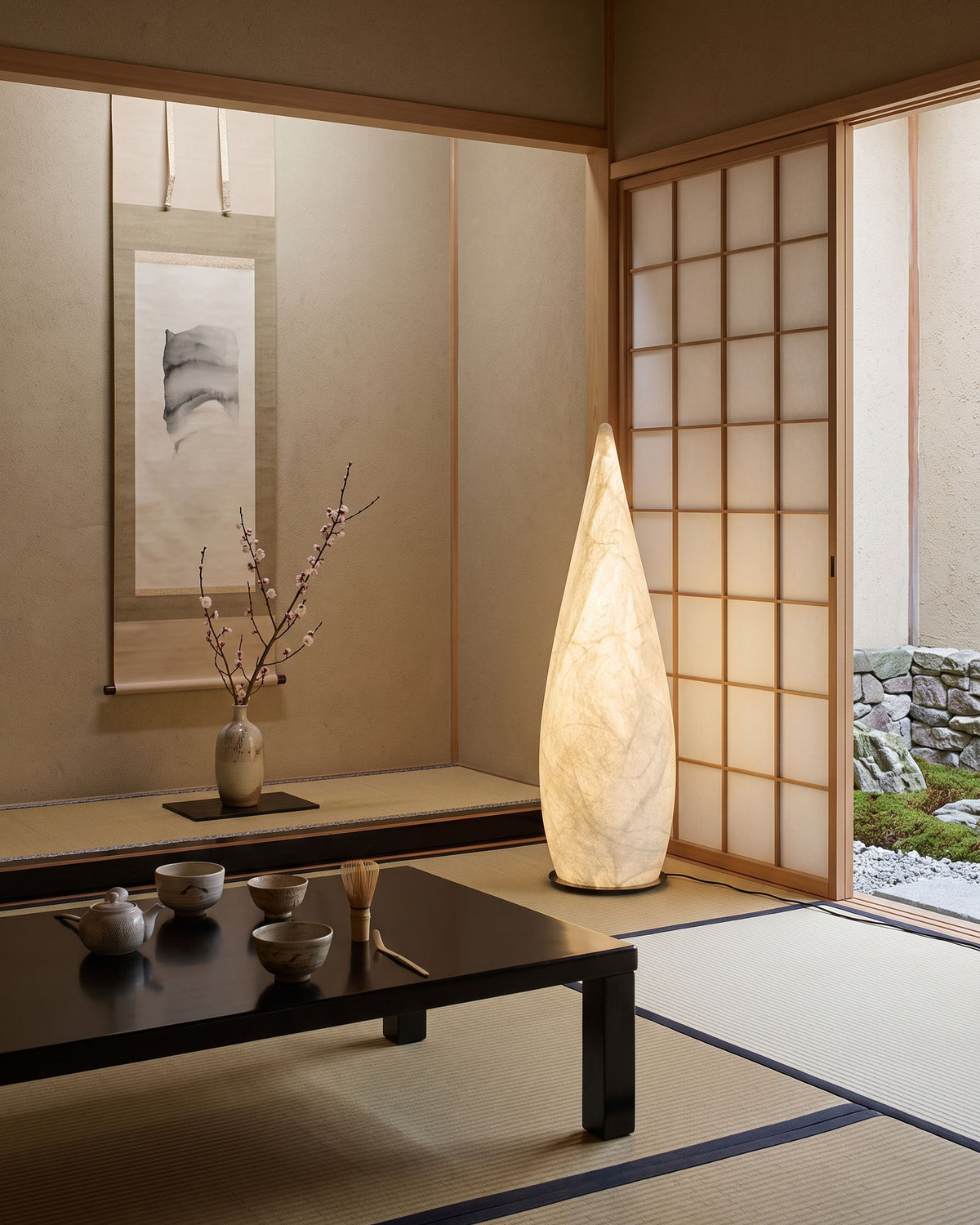 Corvus Mulberry Silk Floor Lamp