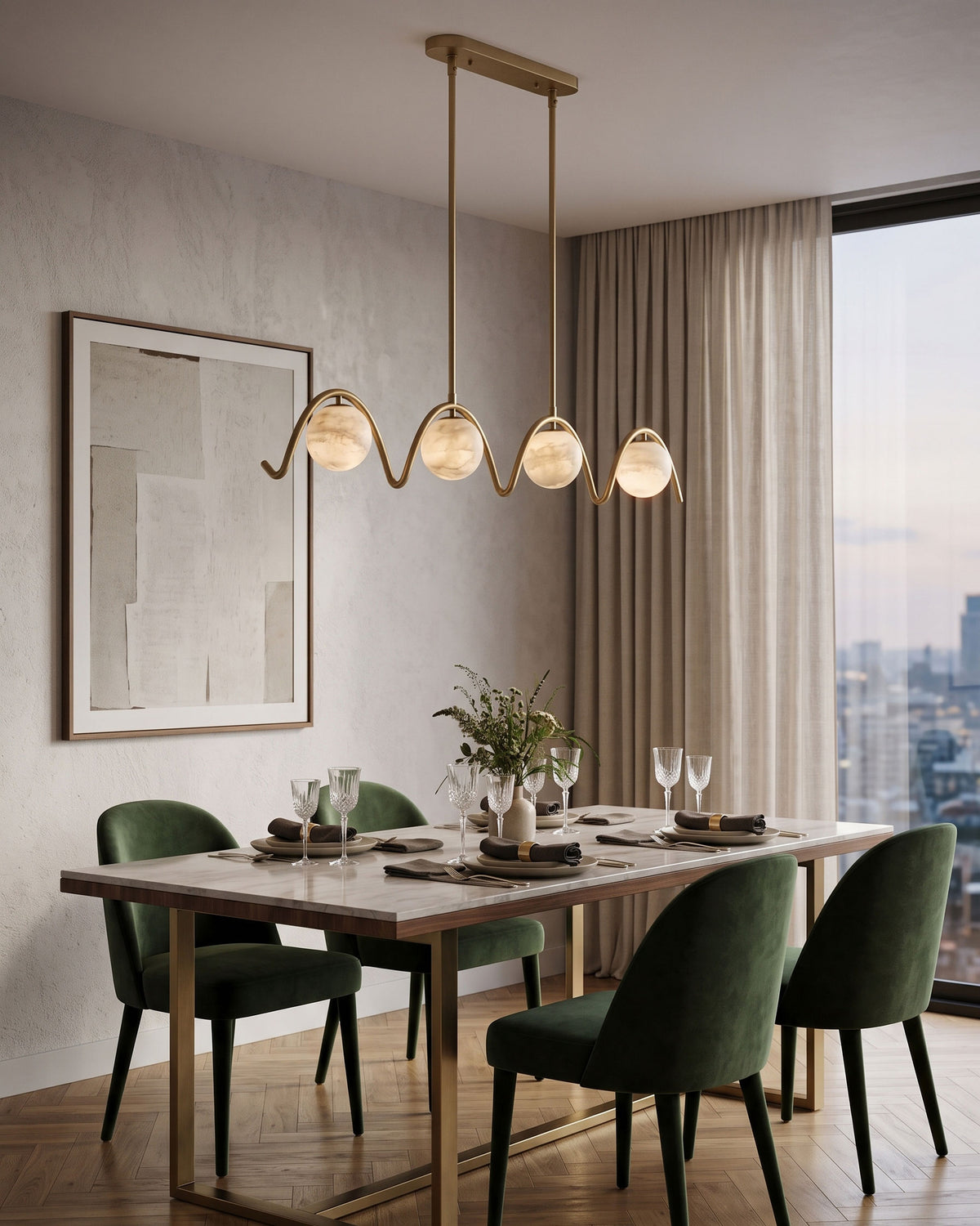 Crispin Wave Globe Chandelier