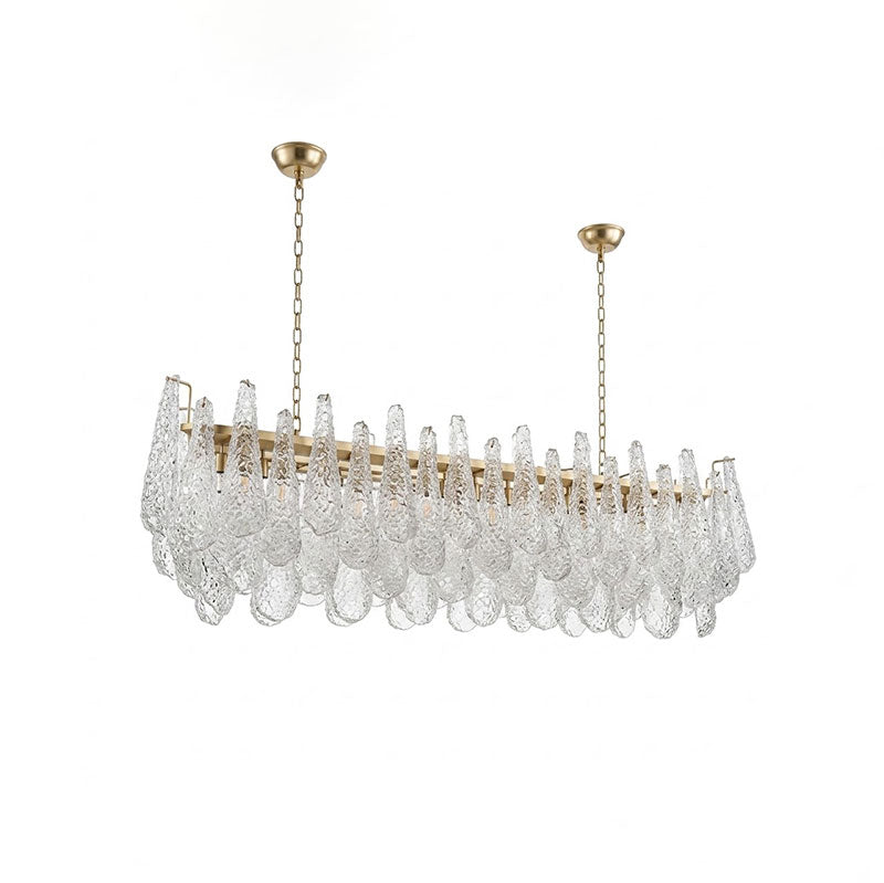 Darby Hammered Glass Linear Chandelier