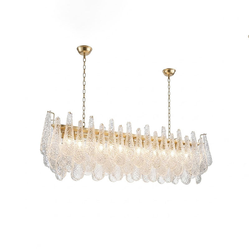 Darby Hammered Glass Linear Chandelier
