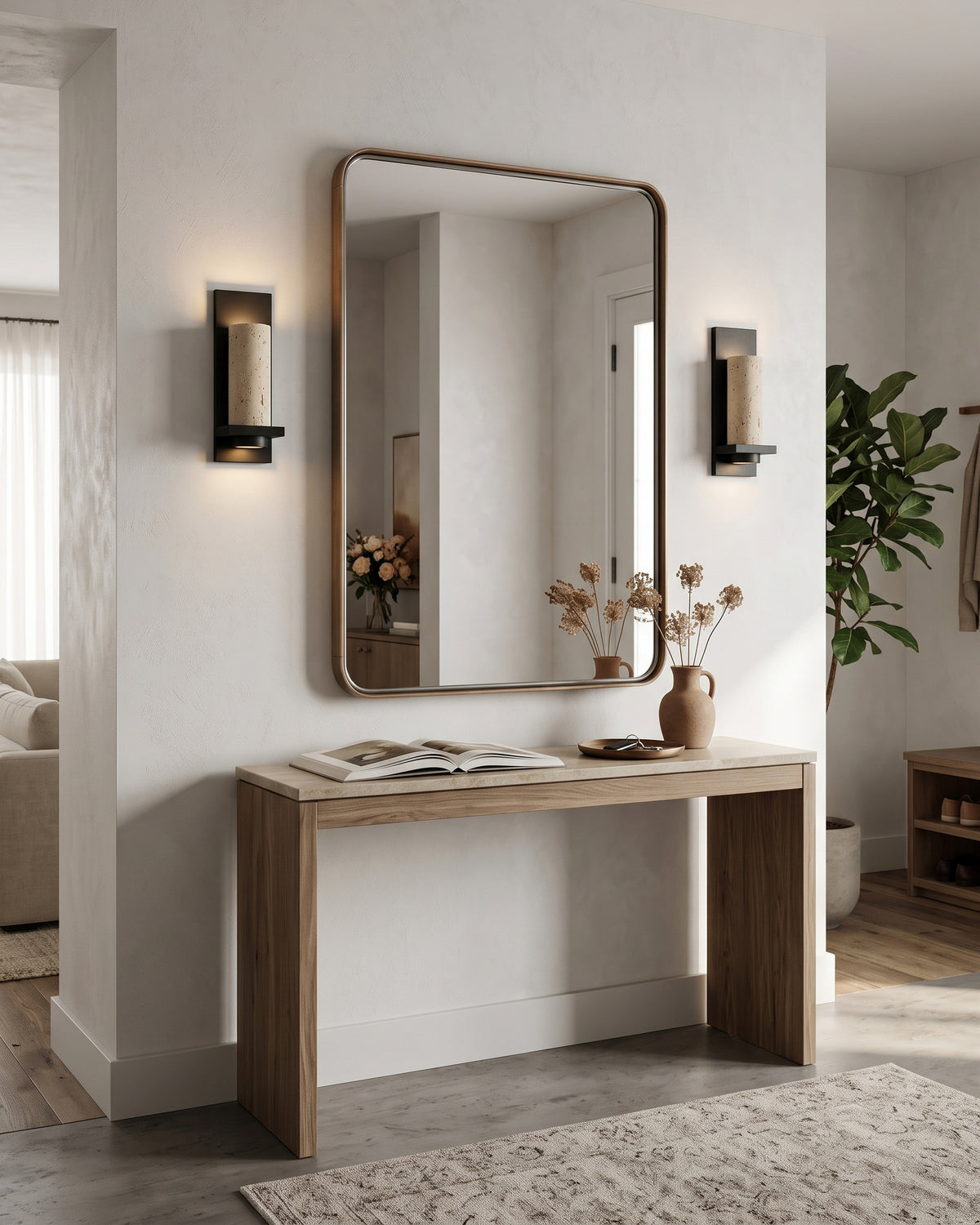 Applique Davenport in travertino naturale