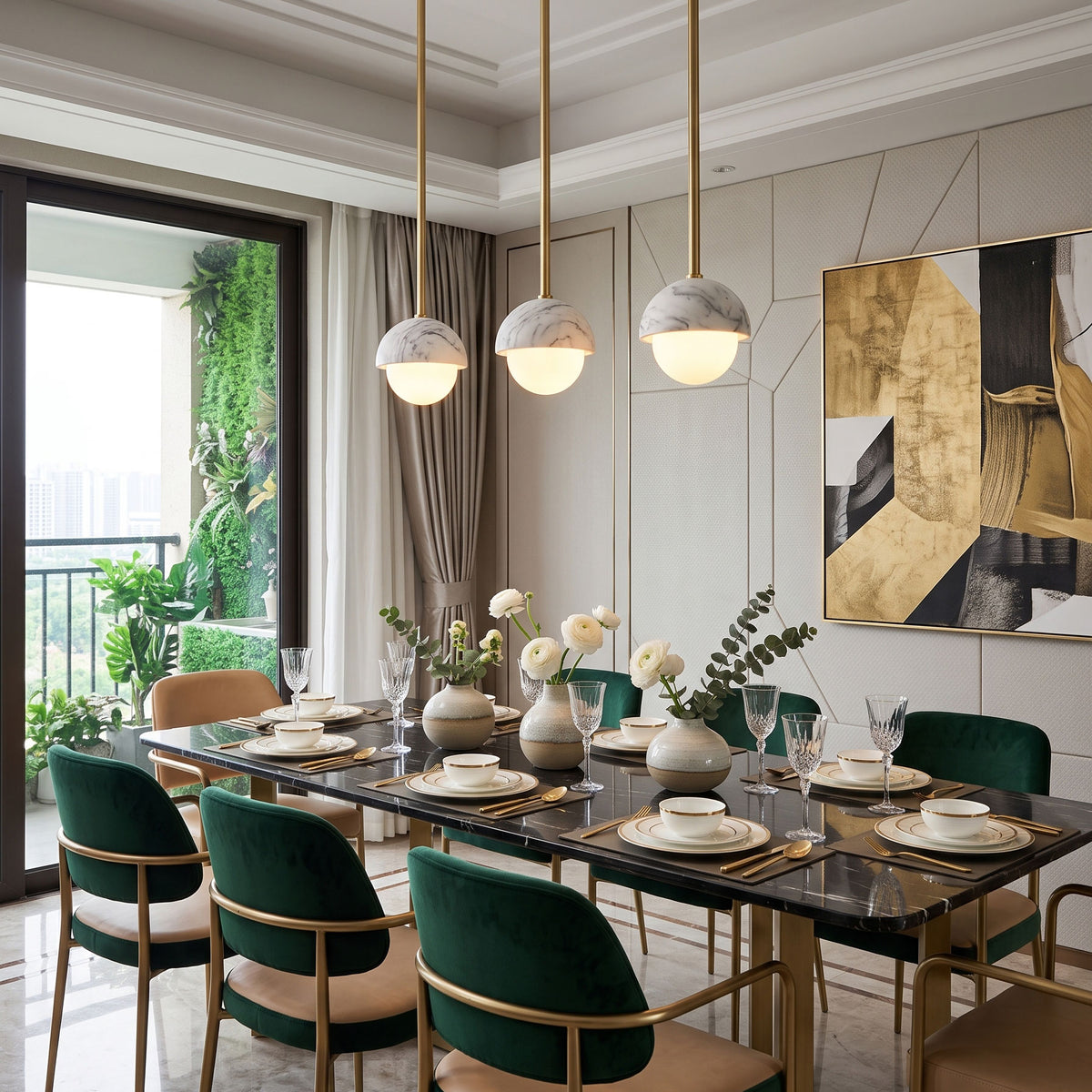 Devereux Marble Globe Pendant Light