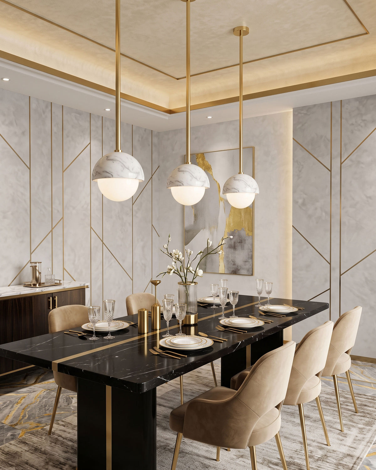 Devereux Marble Globe Pendant Light