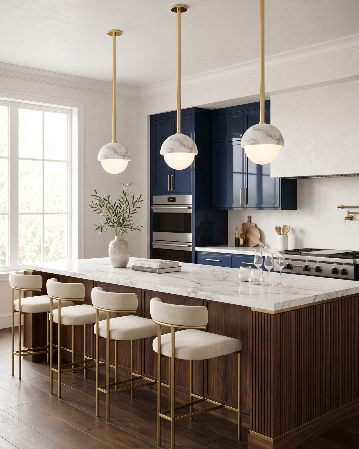 Devereux Marble Globe Pendant Light