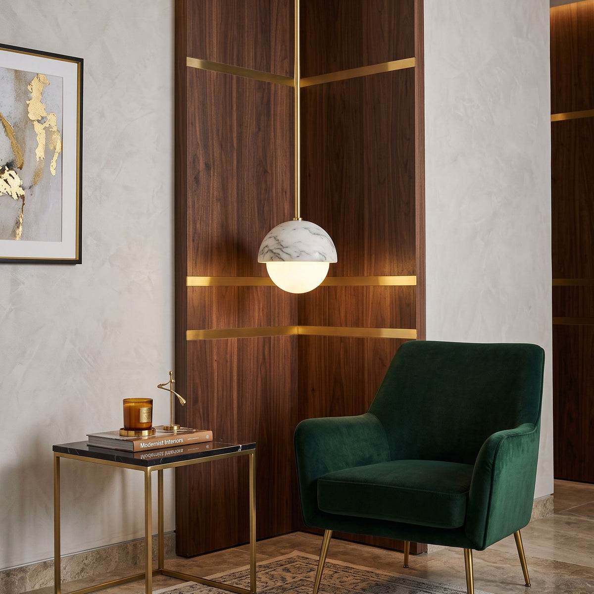 Devereux Marble Globe Pendant Light